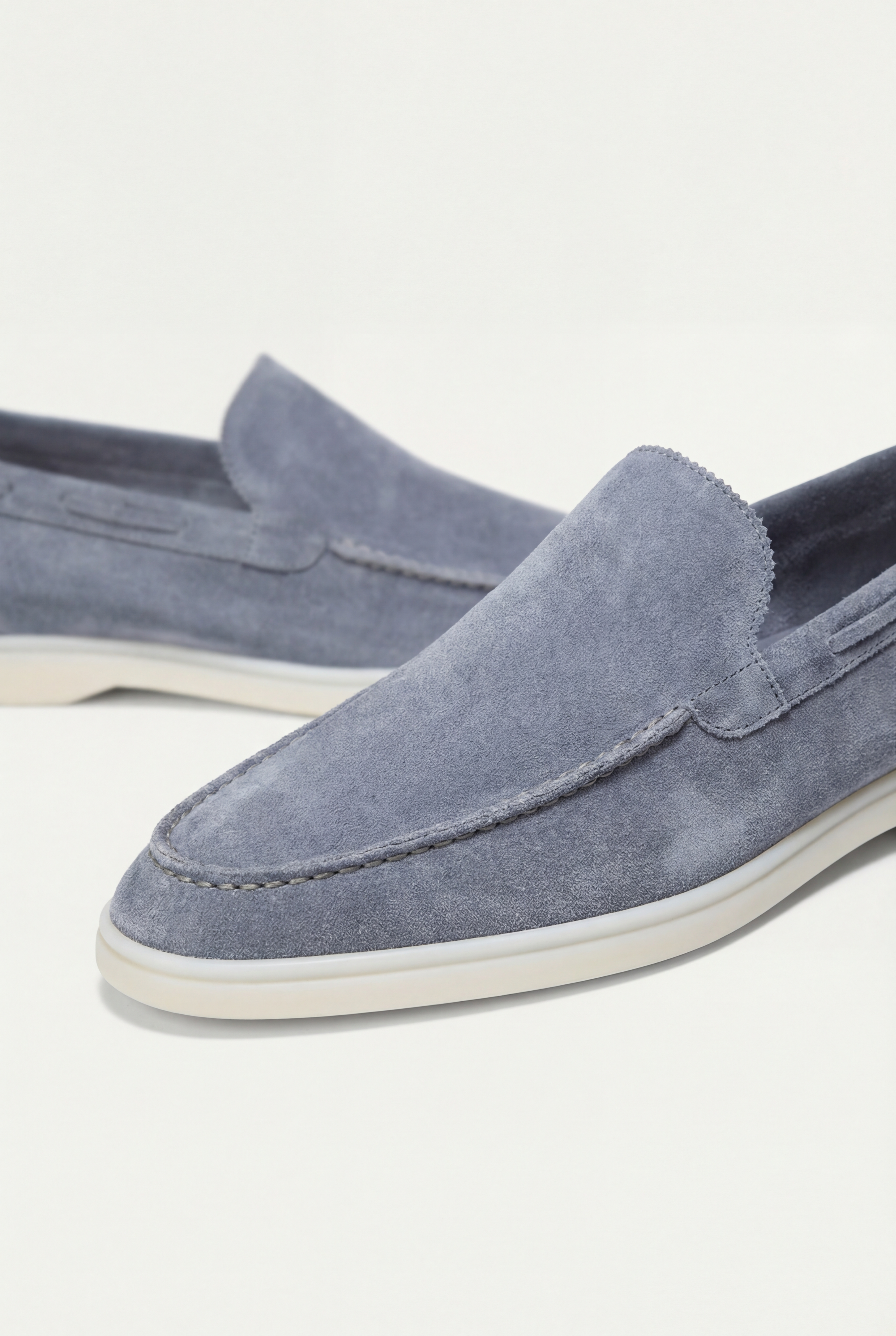 Amalfi Klasik Süet Loafer - Bebe Mavisi