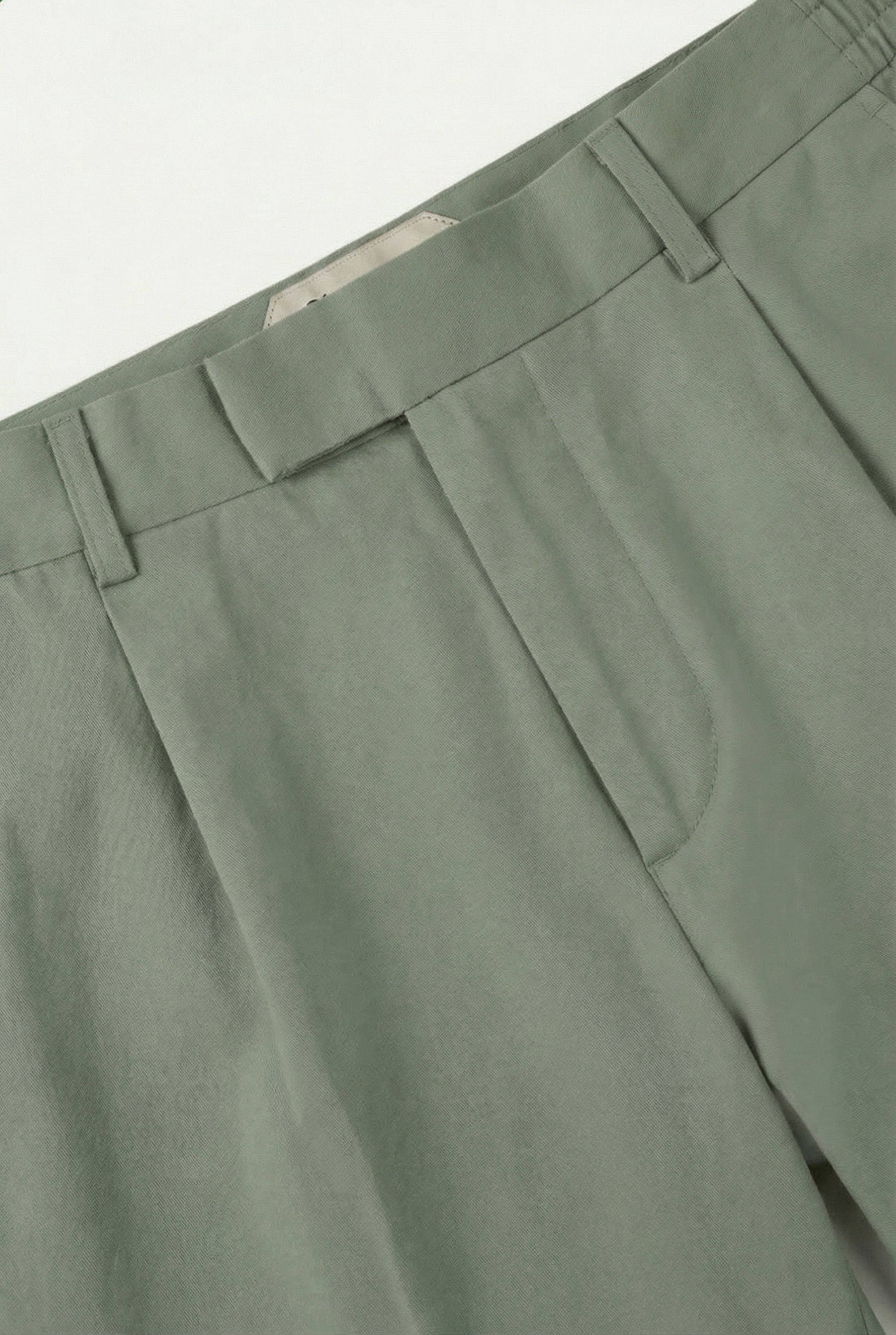 Timassi Portofino Klasik Pantolon - Adaçayı Yeşili kumaş detayı