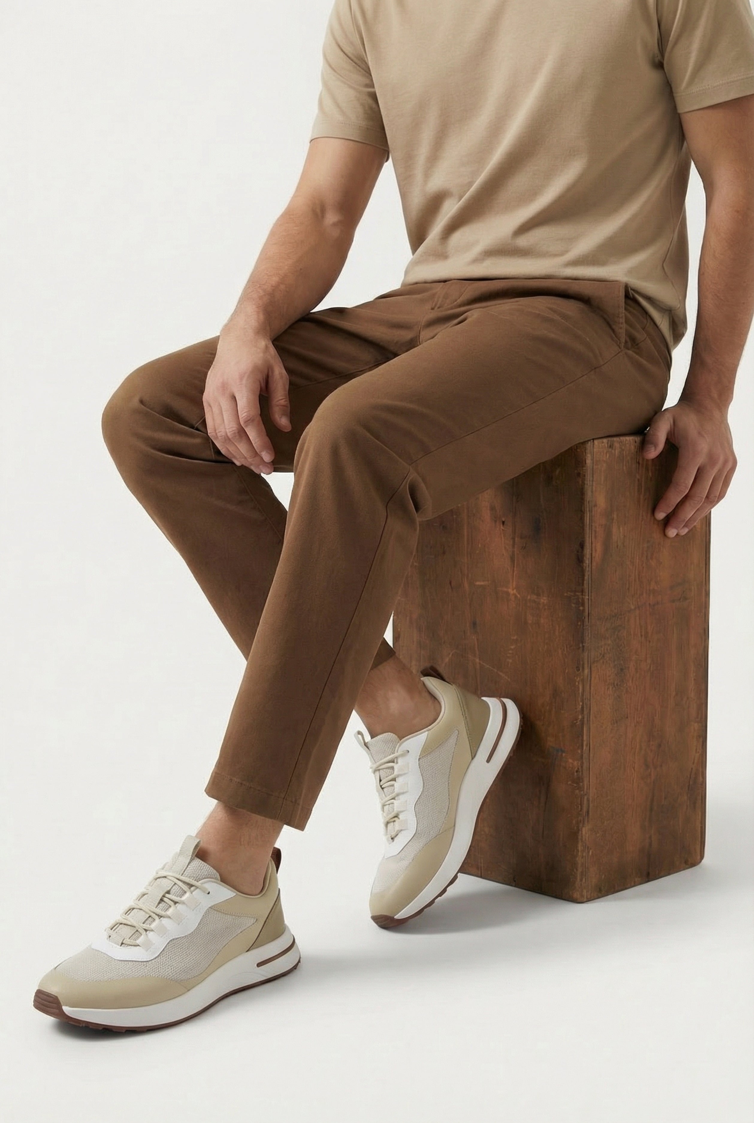 Timassi Portofino Sneaker - Beyaz Bej - arka görünüm
