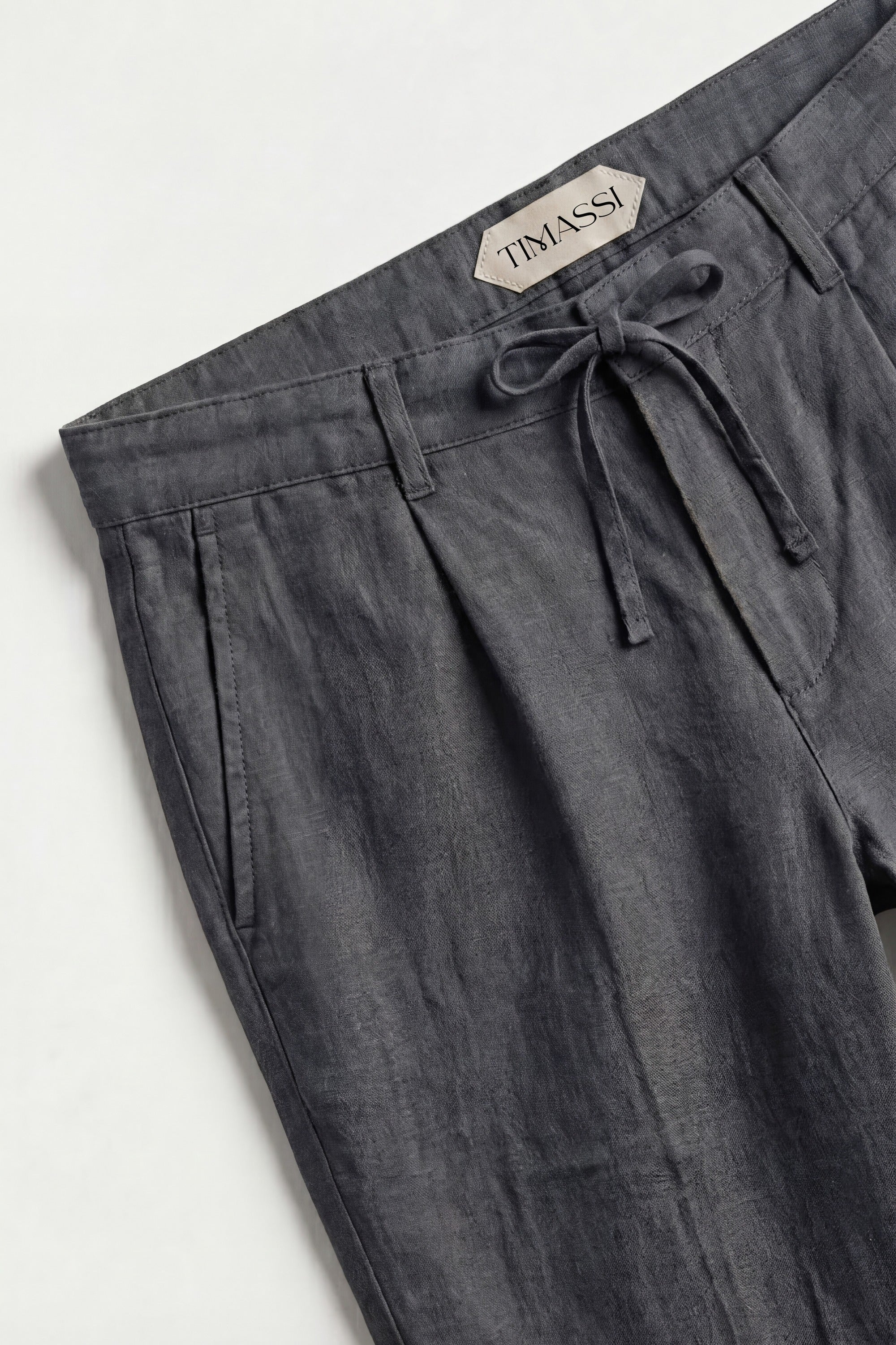 Amalfi Keten Pantolon - Siyah