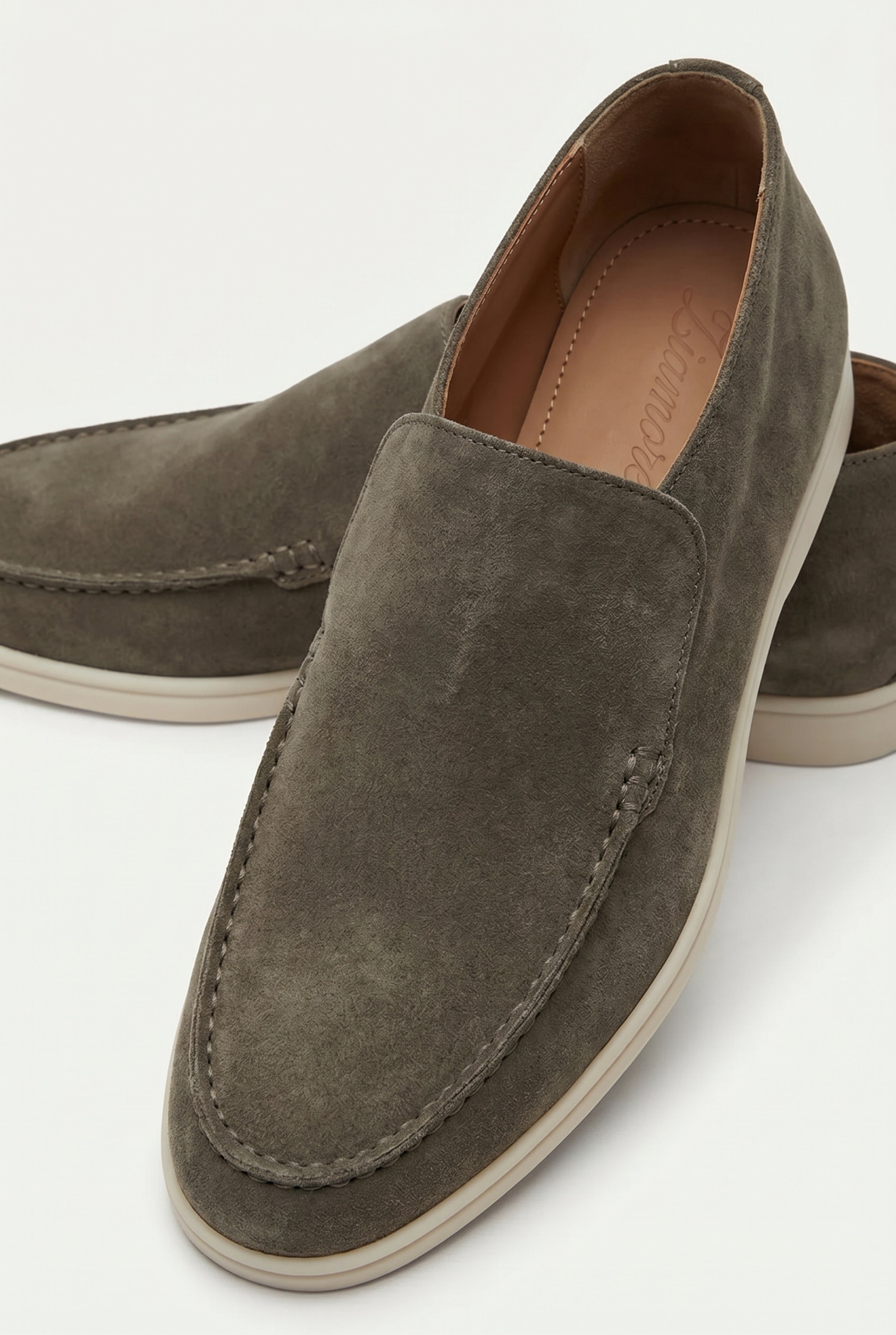 Timassi Amalfi Süet Loafer - Koyu Taba topuk detayı