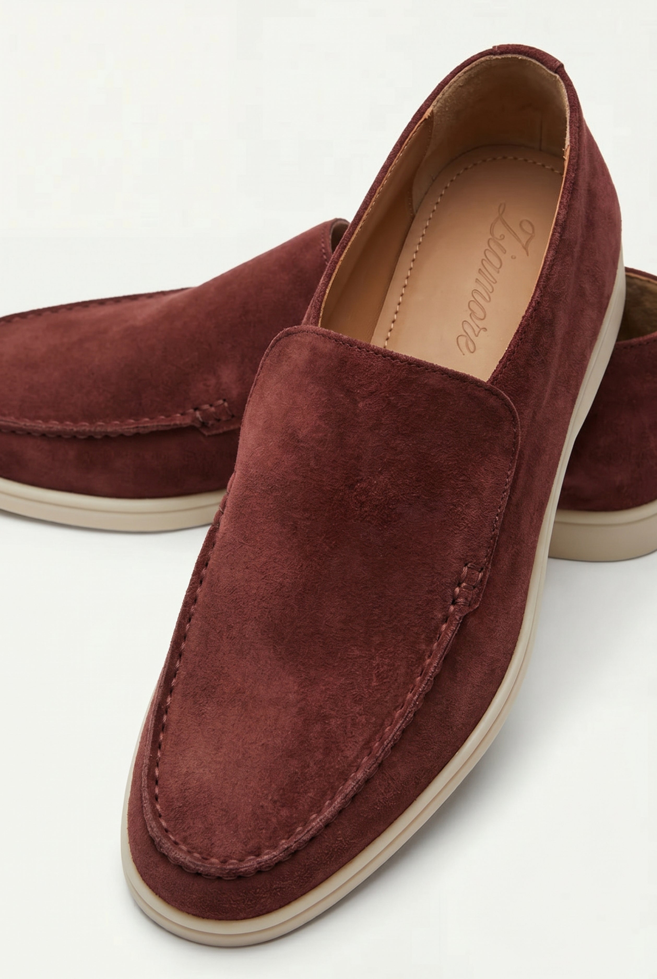 Timassi Amalfi Süet Loafer - Bordo topuk detayı