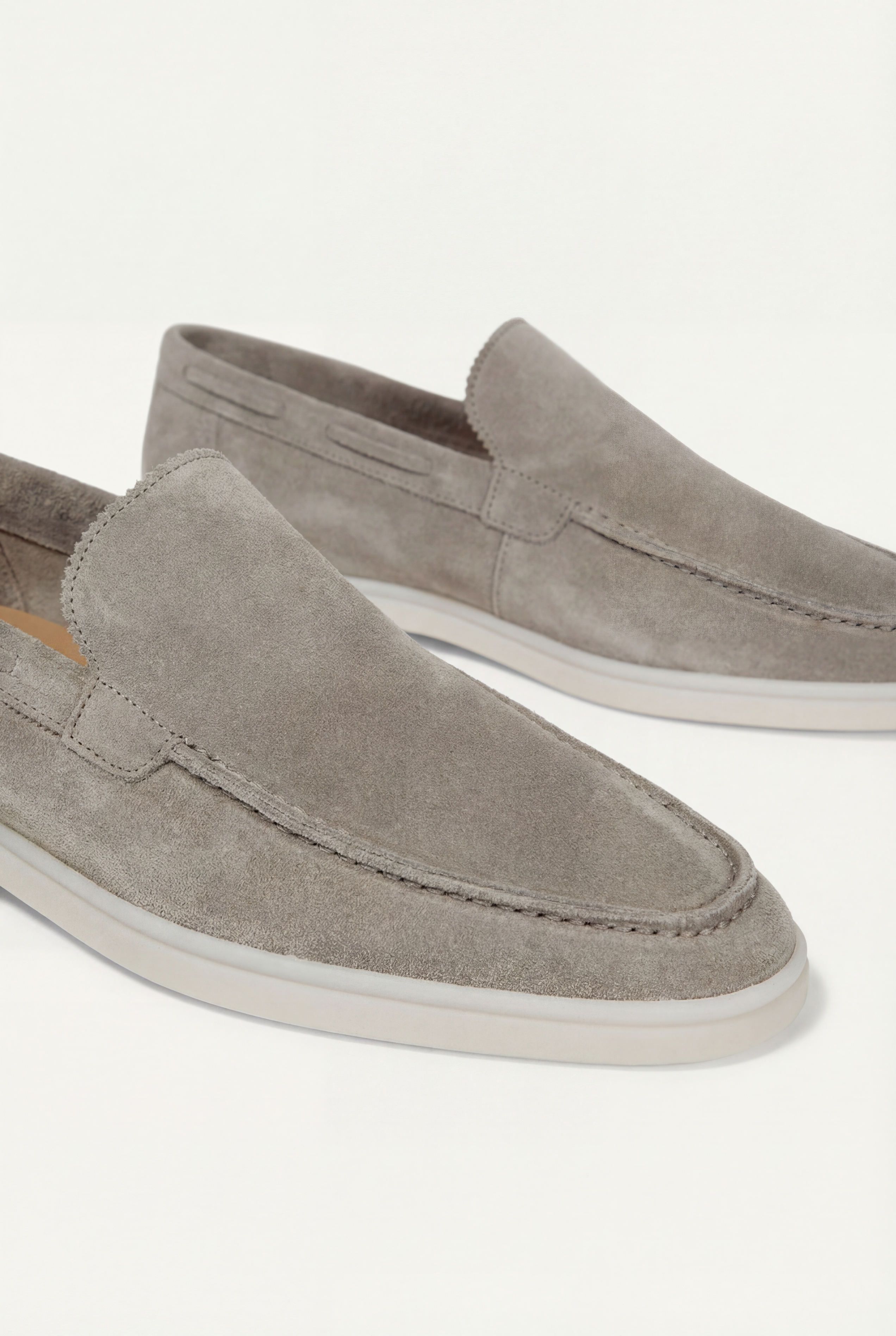 Amalfi Klasik Süet Loafer - Açık Gri