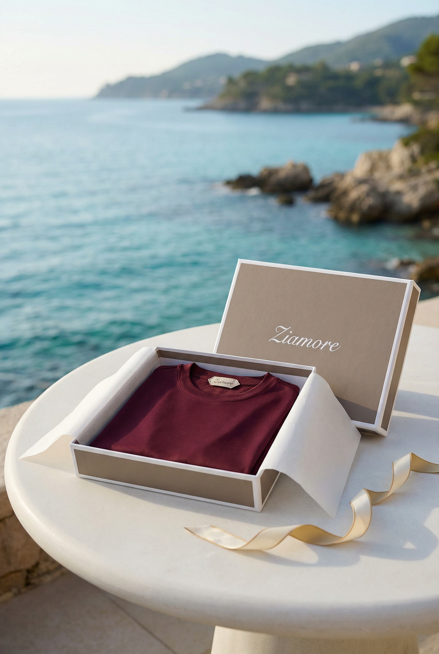 Timassi Portofino Tişört - Bordo genel görünüm