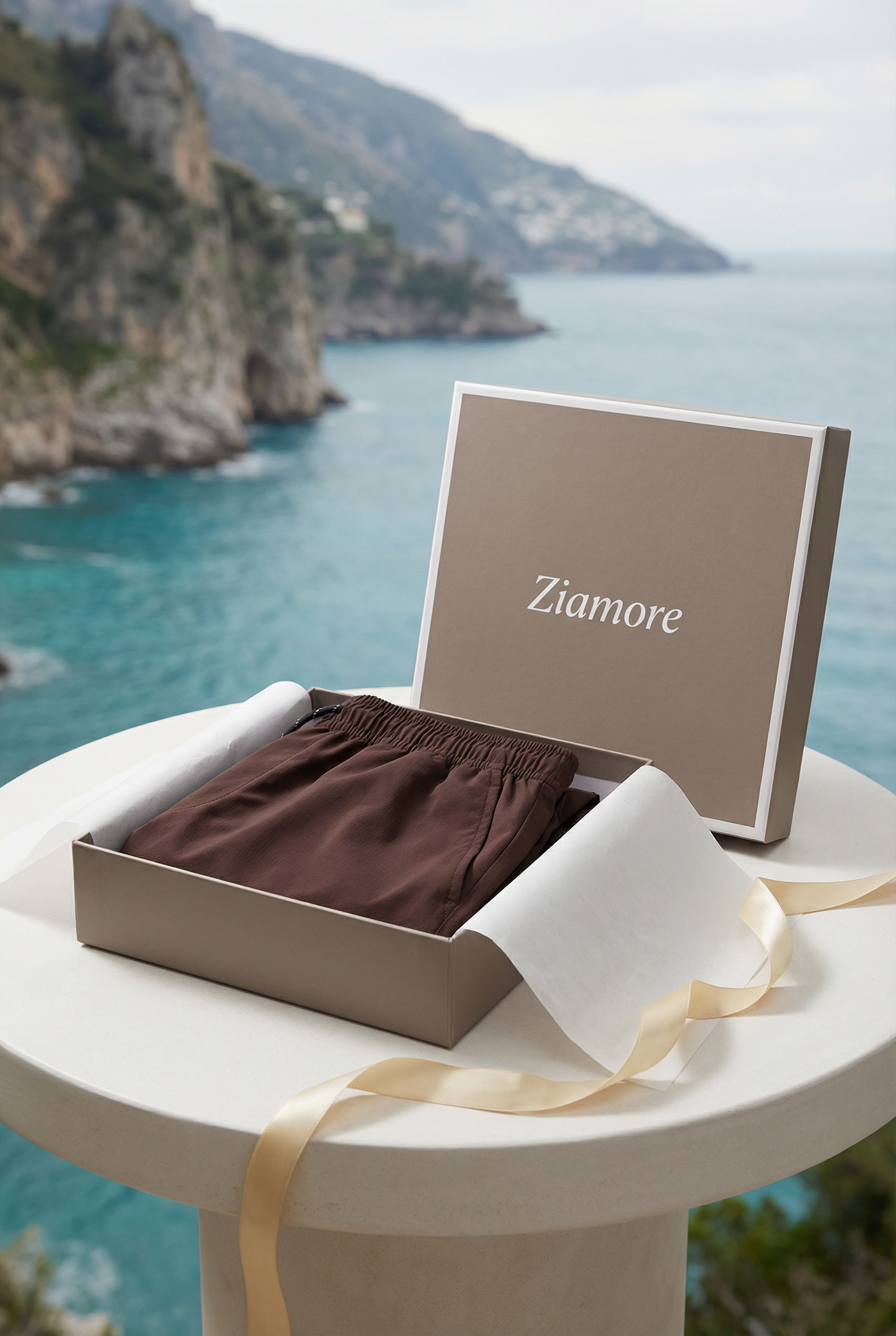 Timassi Portofino Deniz Şortu - Bordo ön görünüm