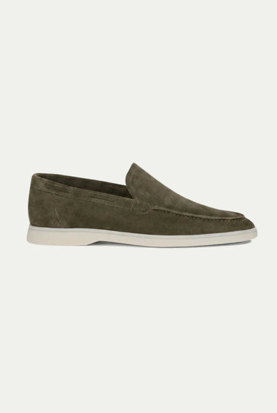 Amalfi Klasik Süet Loafer - Zeytin Yeşili