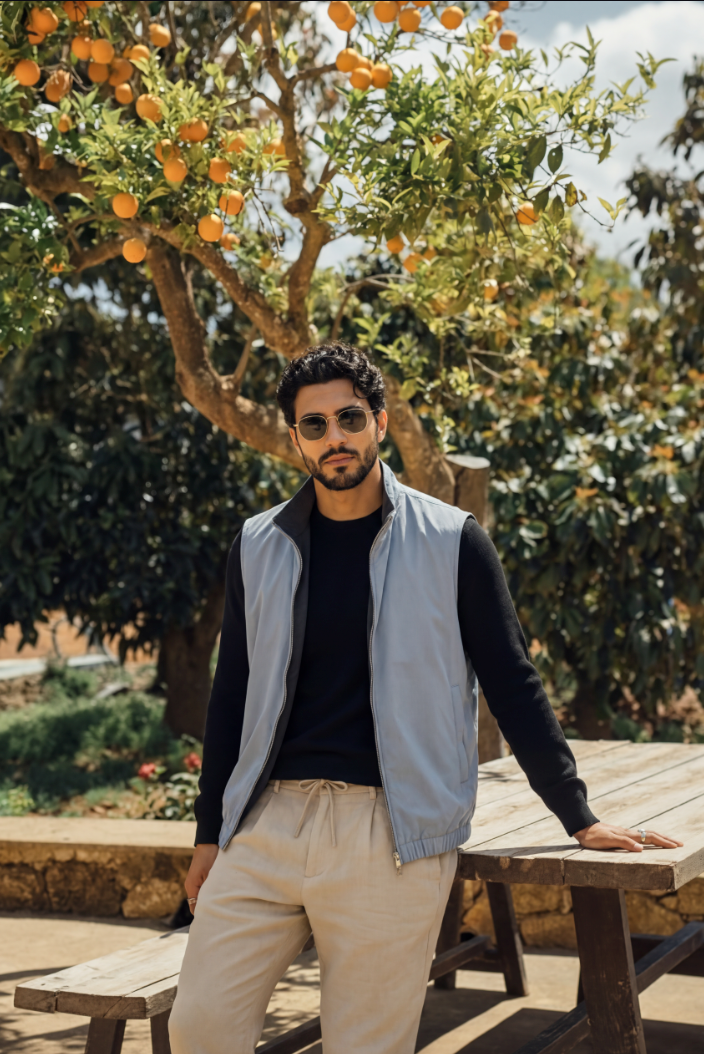 Timassi Çift Taraflı Yelek - Bebek Mavisi arka görünüm