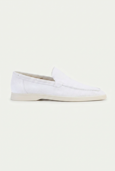 Amalfi Klasik Süet Loafer - Beyaz