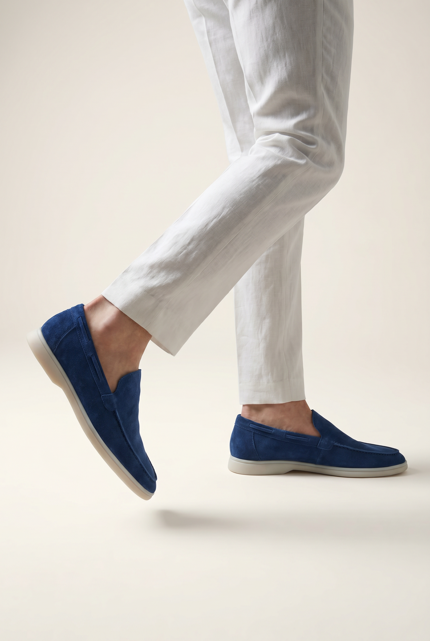 Timassi süet loafer - Safir Mavisi yakın çekim