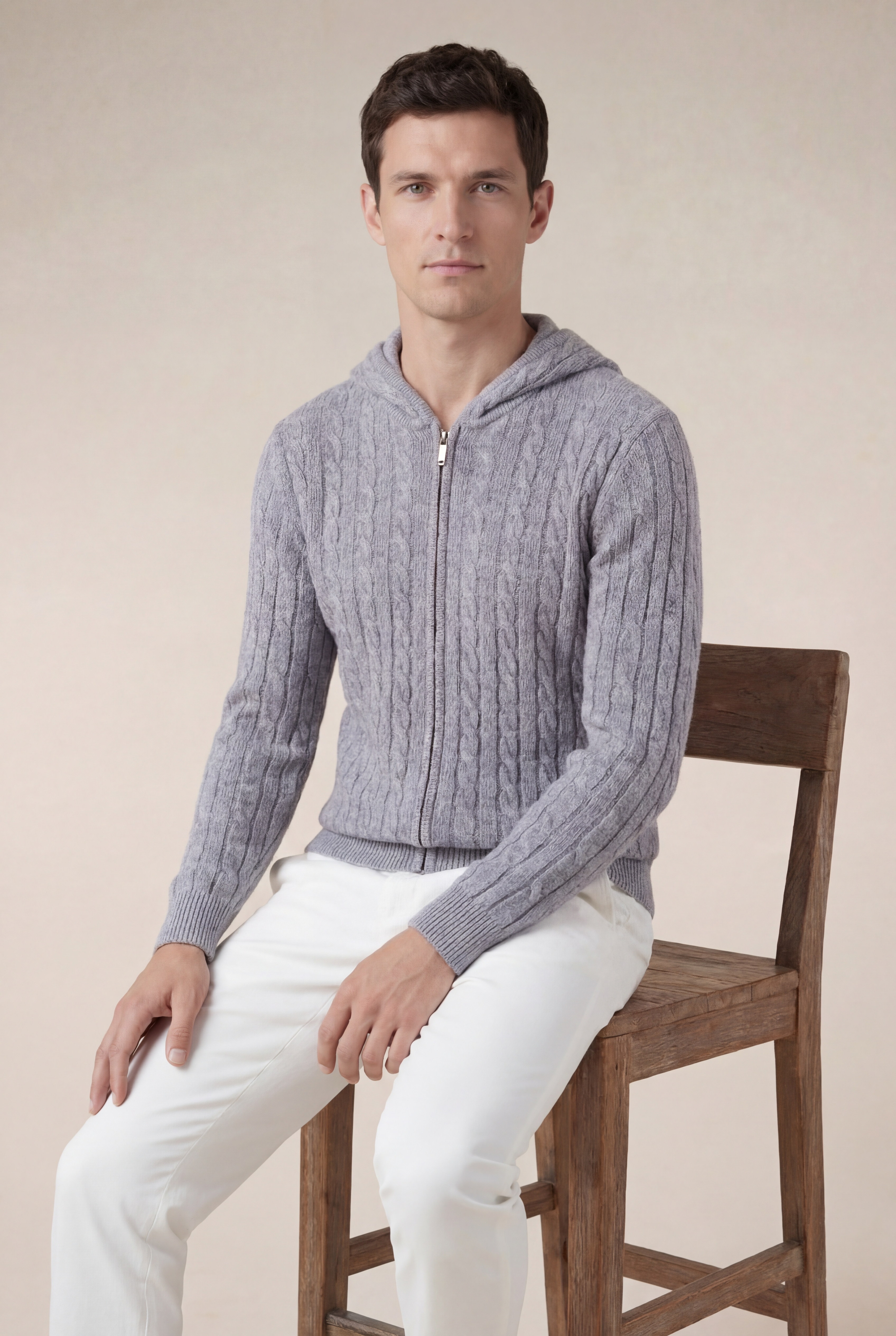 Como Kaşmir Kapüşonlu Sweatshirt - Gri