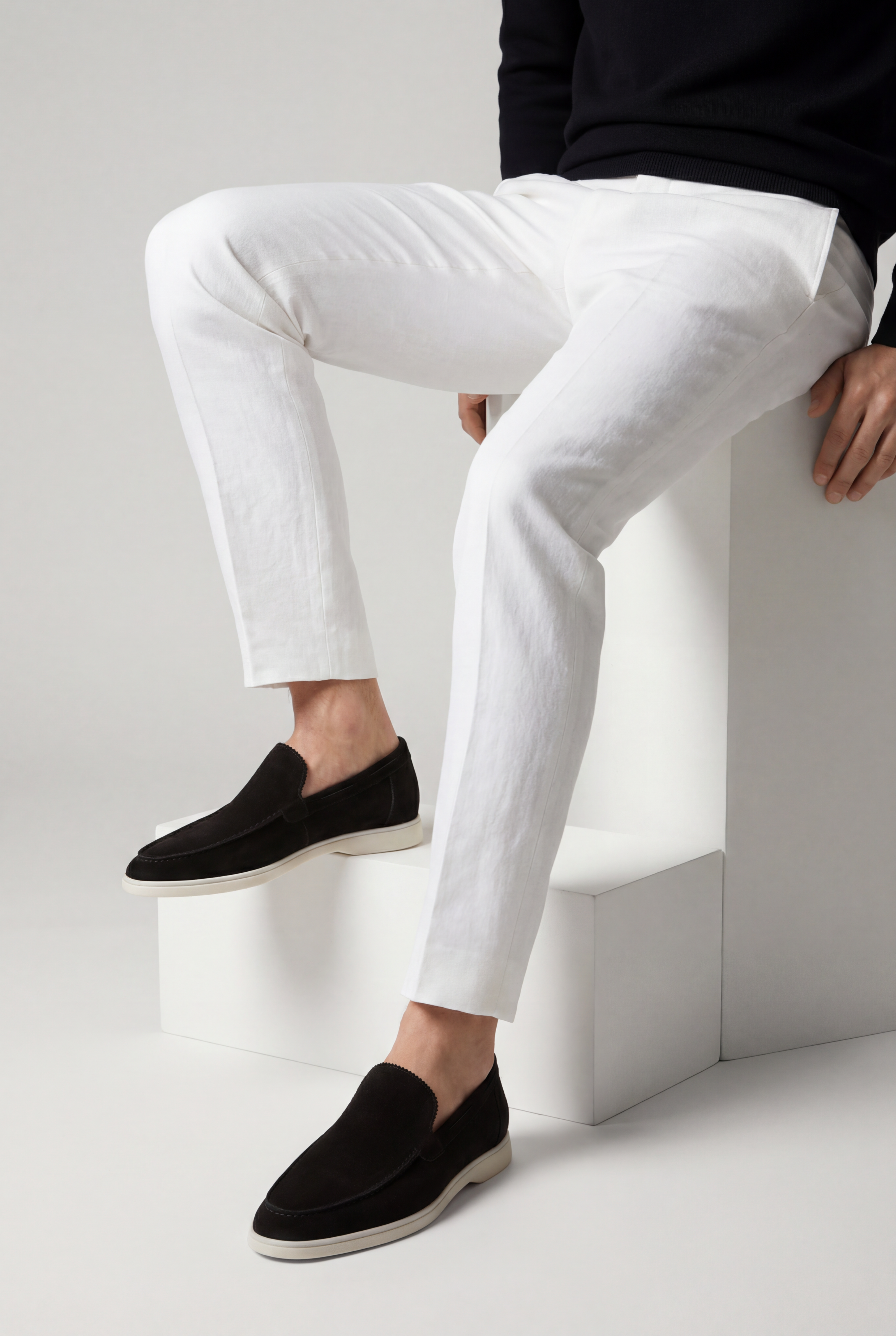 Amalfi Klasik Süet Loafer - Siyah
