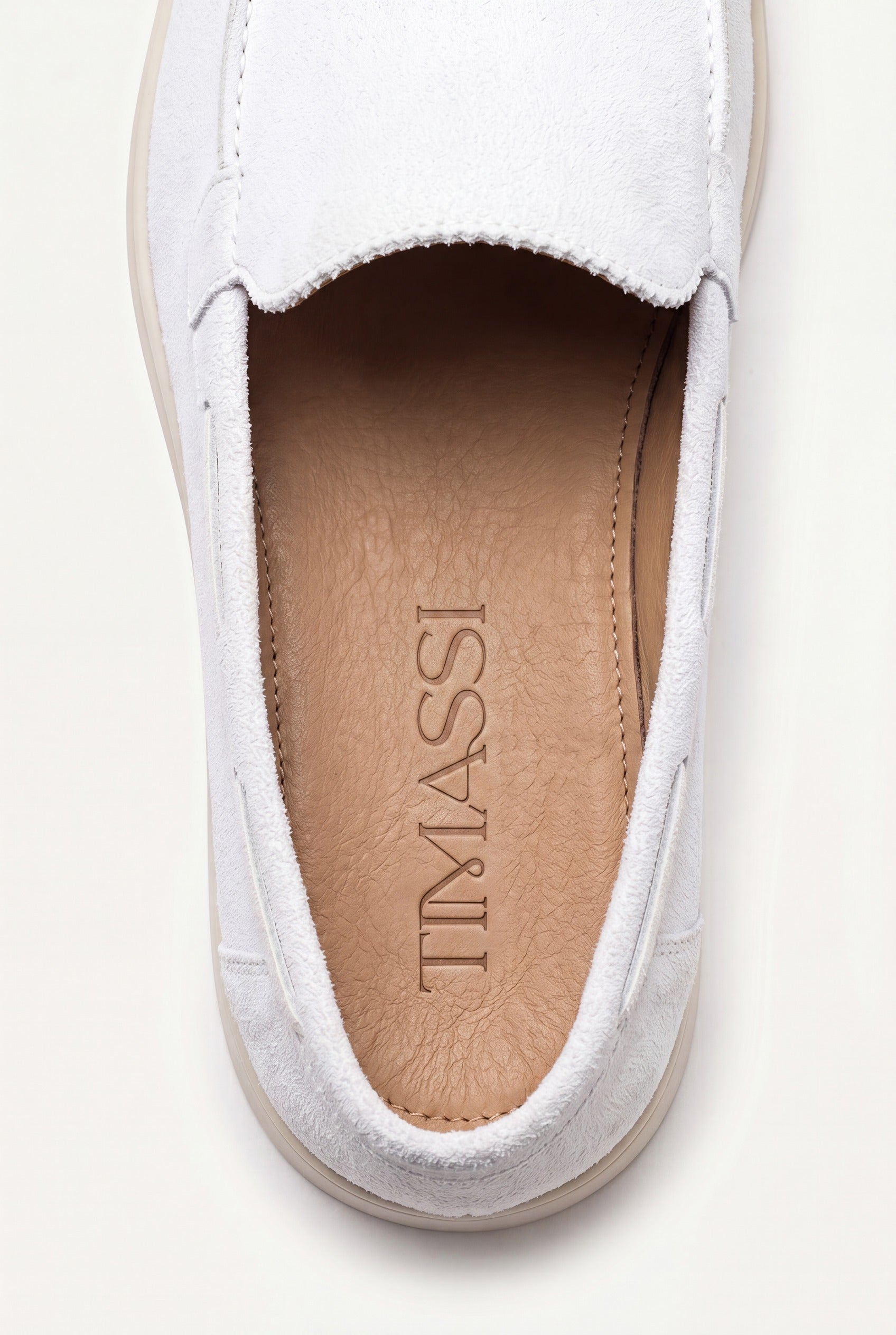Amalfi Klasik Süet Loafer - Beyaz