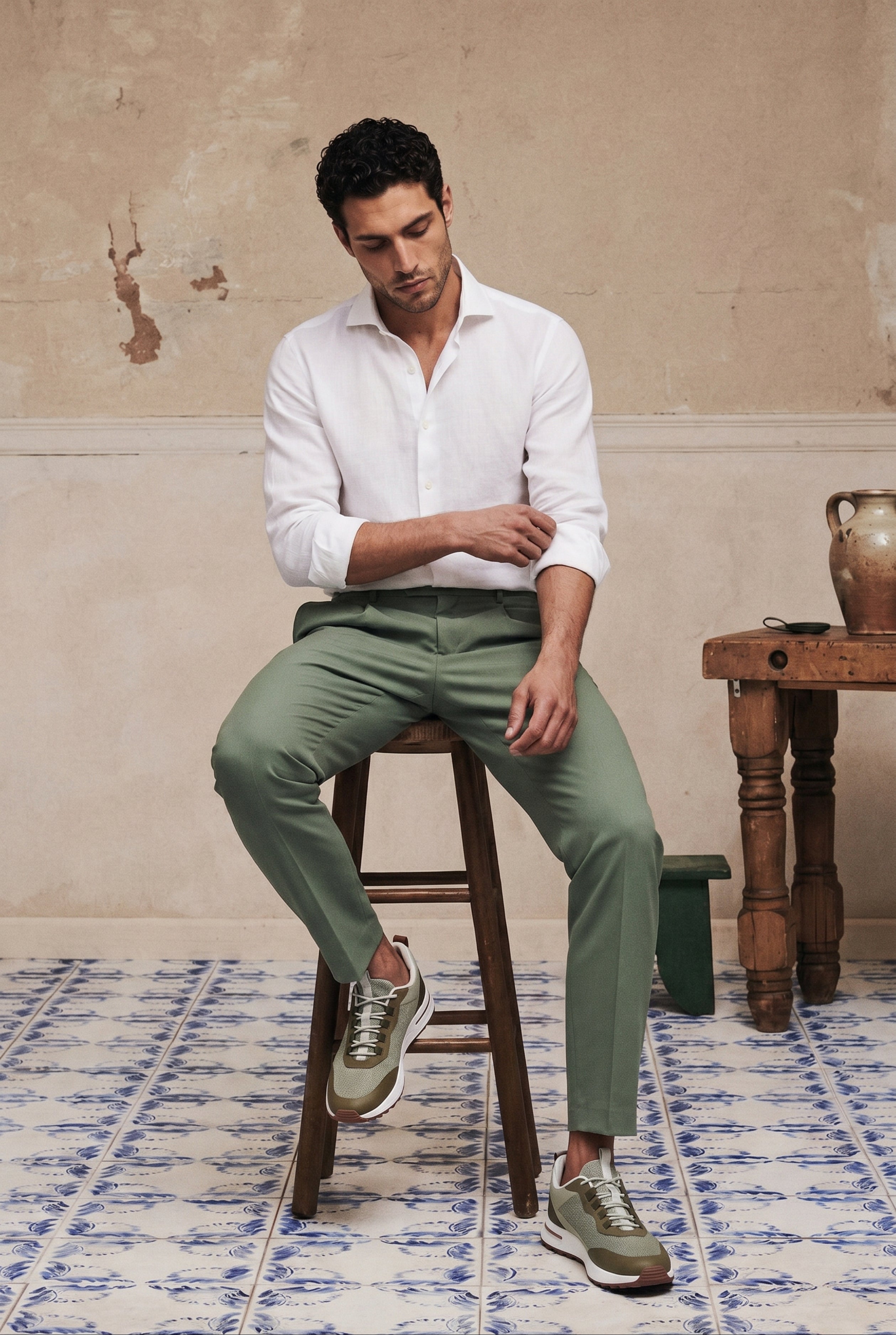 Timassi Portofino Sneaker - Zeytin Yeşili - taban detayı