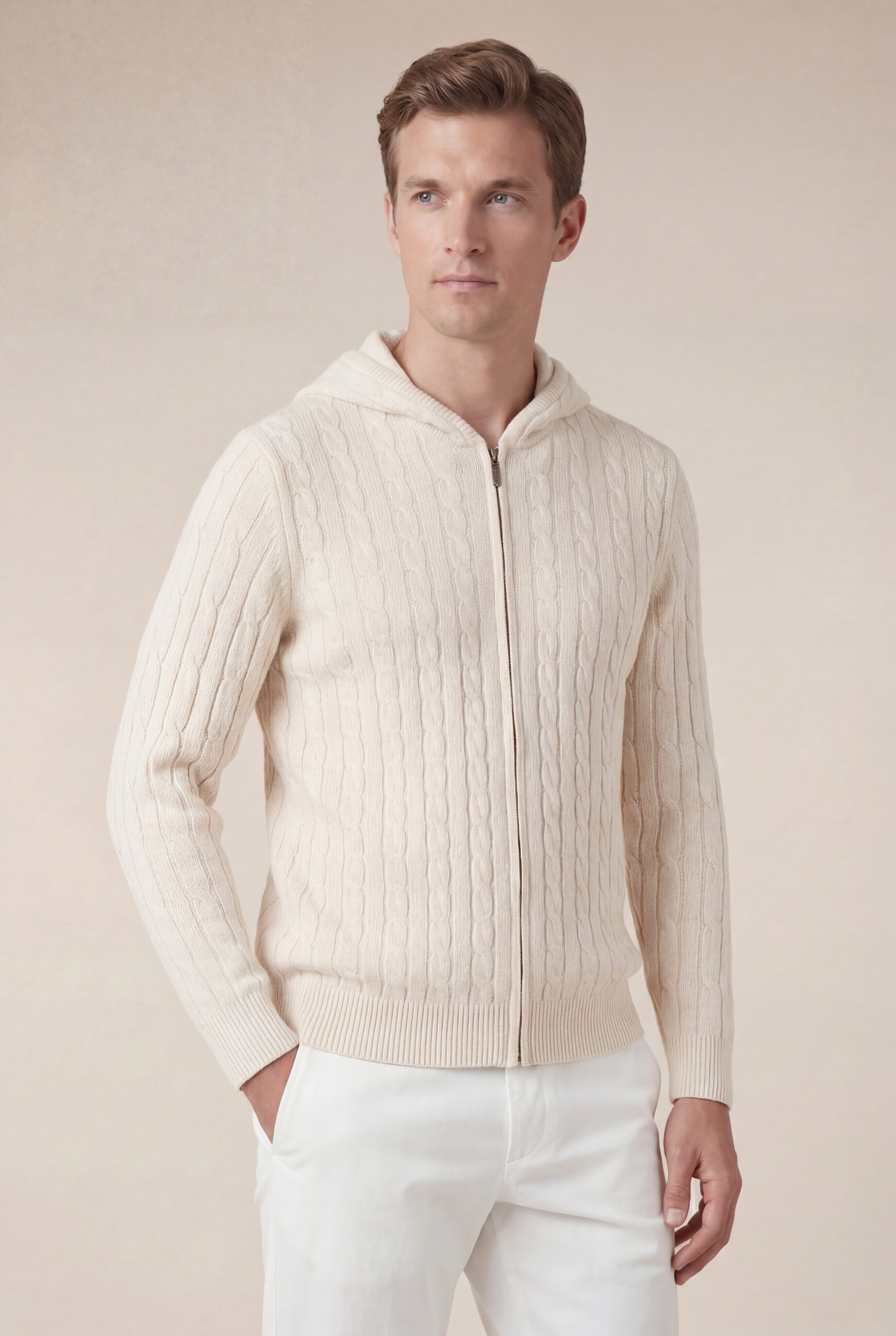 Como Kaşmir Kapüşonlu Sweatshirt - Bej