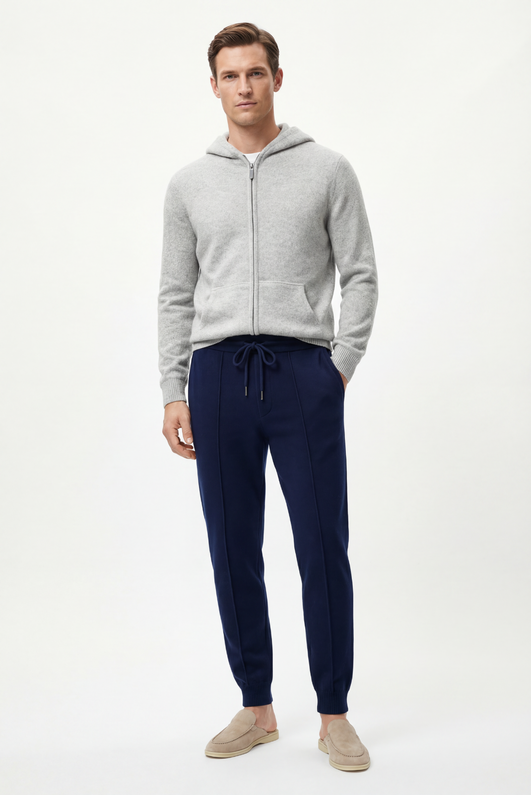 Lacivert Merino Yün Jogger