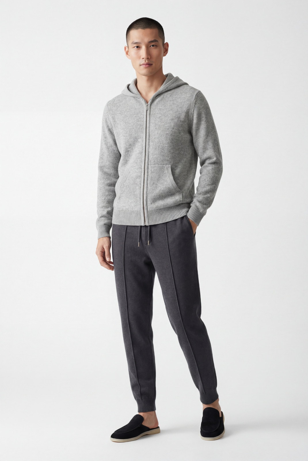 Gri Merino Yün Jogger