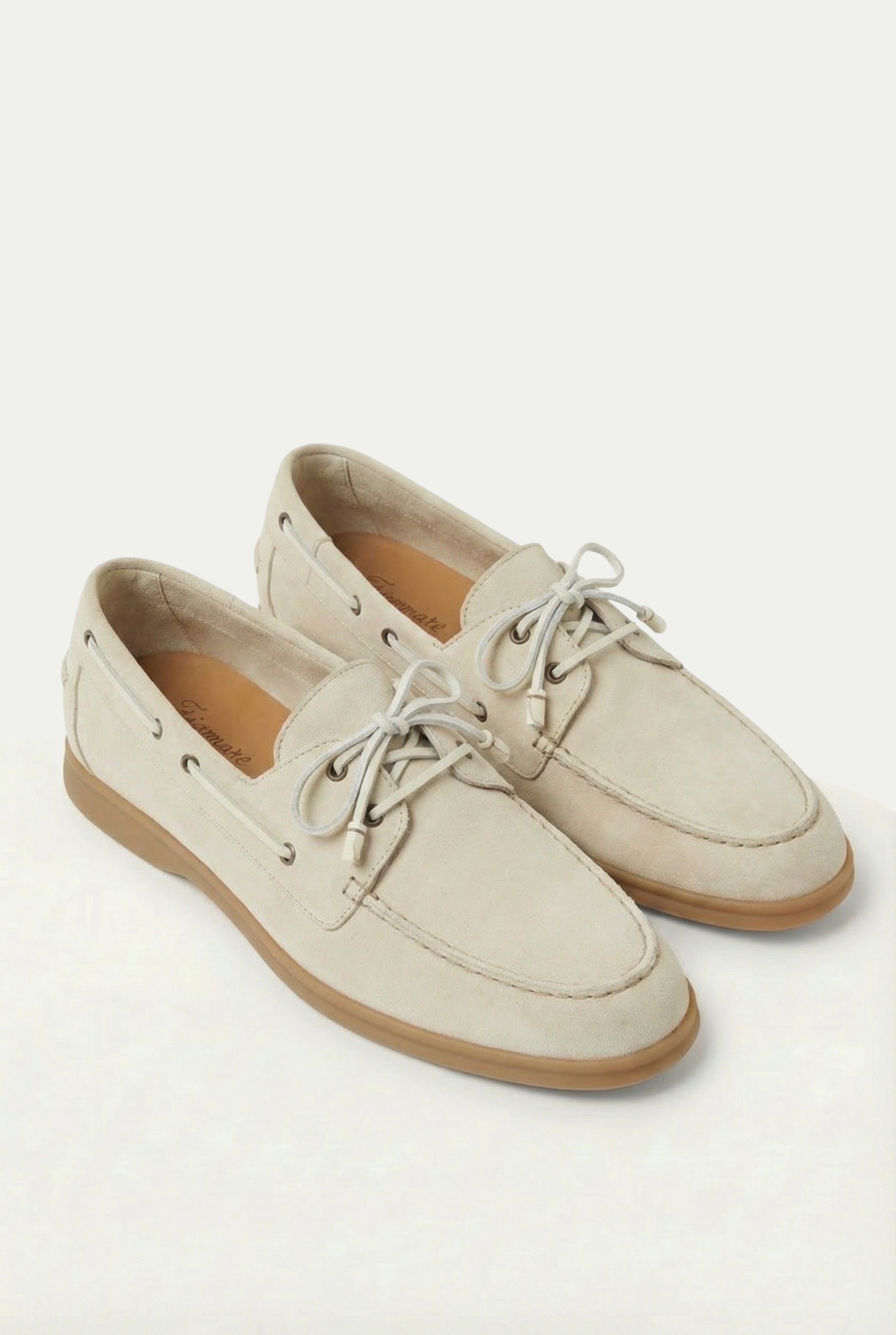 Timassi Amalfi Süet Loafer - Krem - ayak üzerinde
