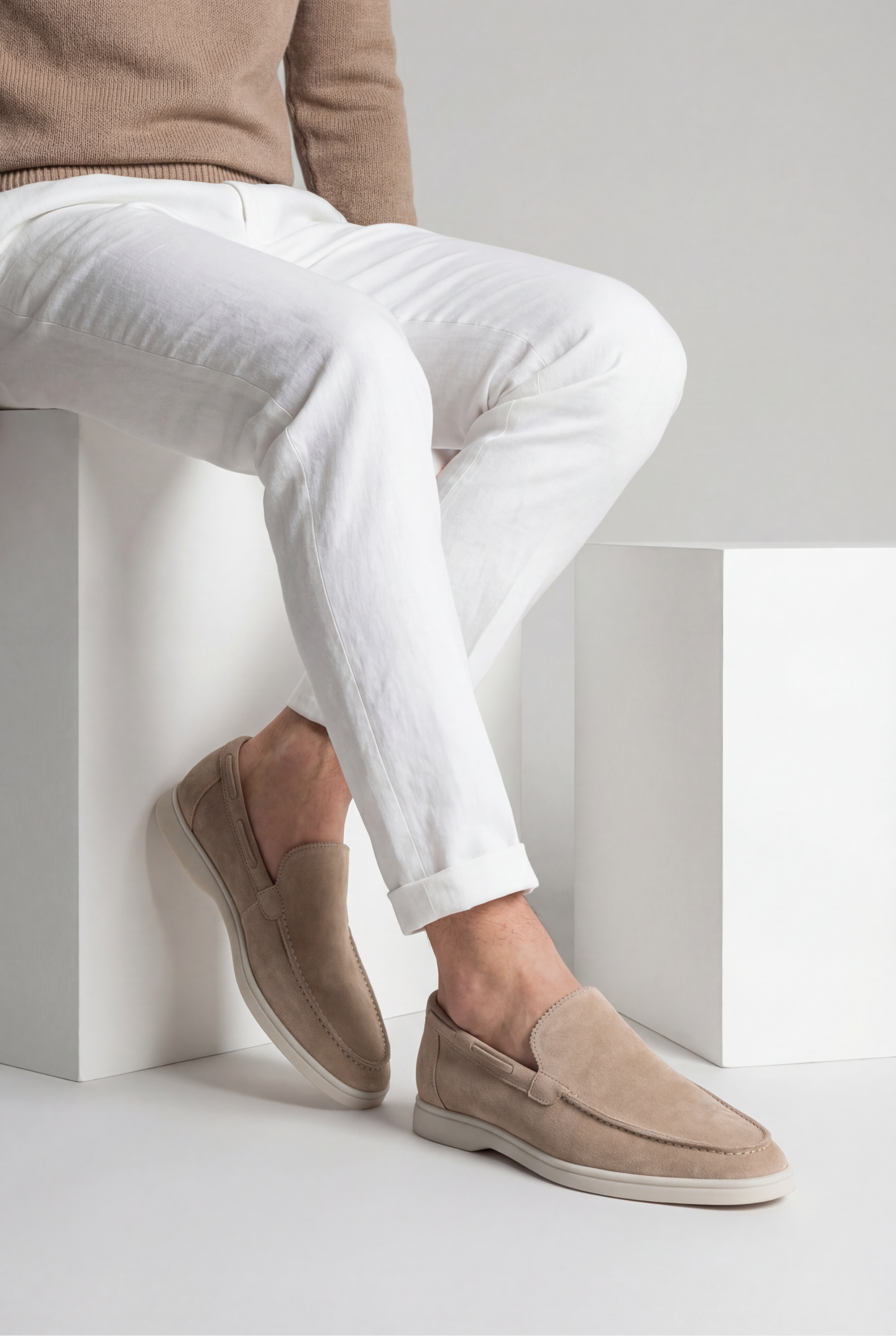 Amalfi Klasik Süet Loafer - Bej