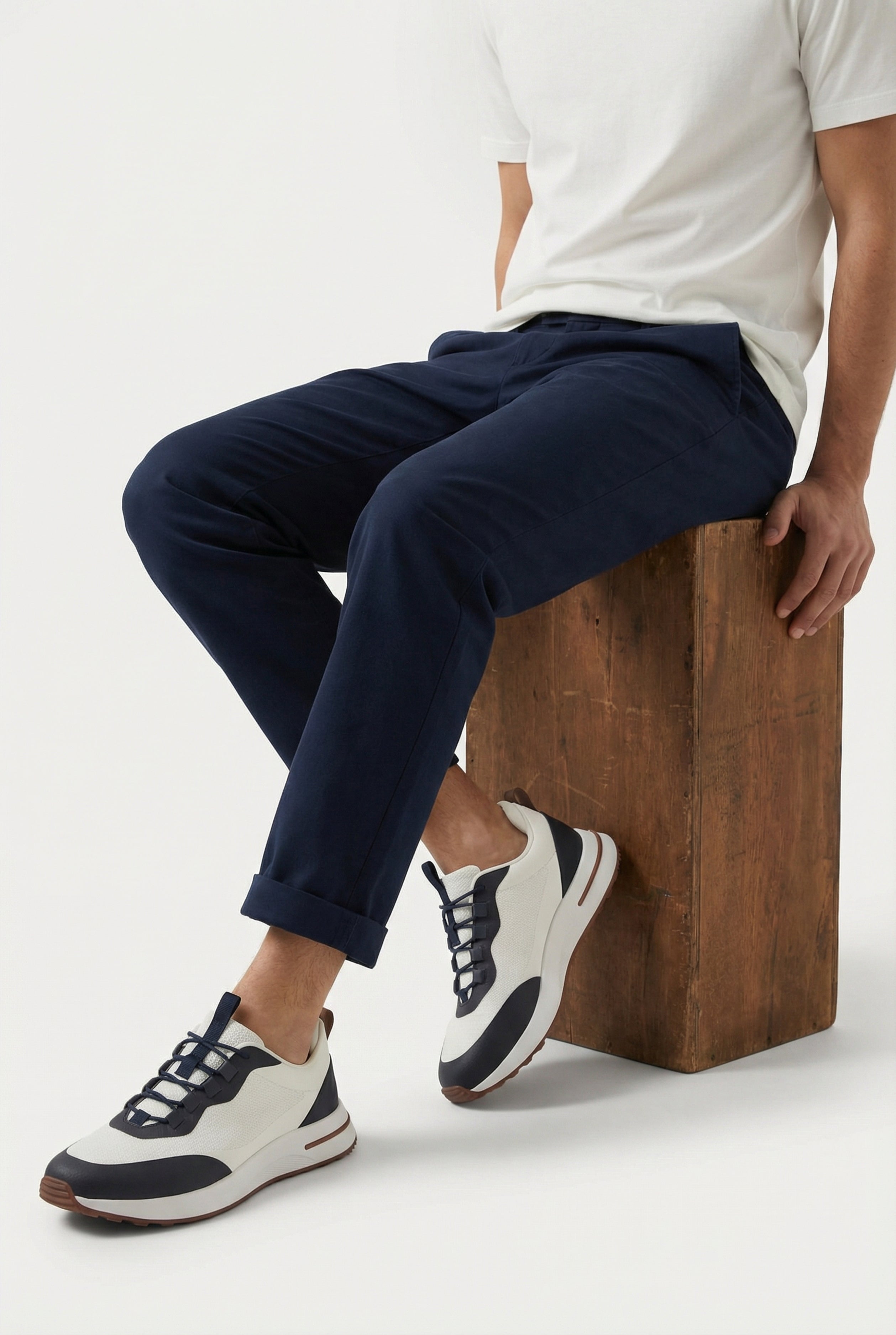 Timassi Portofino Sneaker - Beyaz Lacivert - arka görünüm