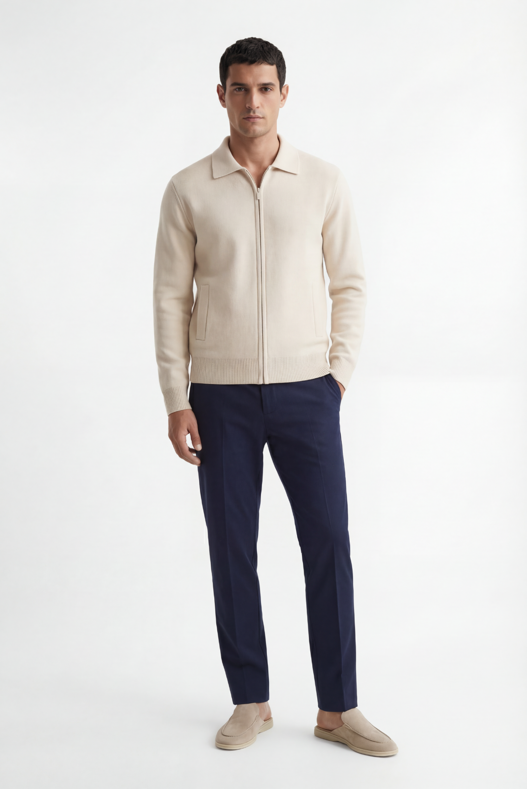 Koyu Mavi Esnek Pantolon