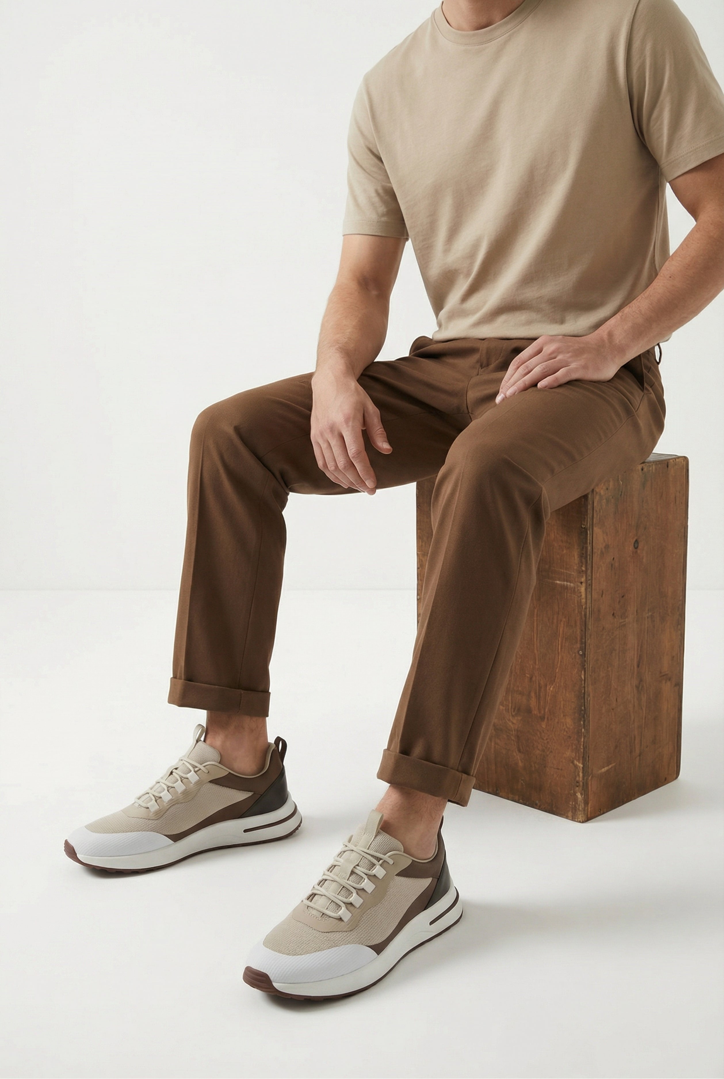 Timassi Portofino Sneaker - Taupe Kahverengi - arka görünüm