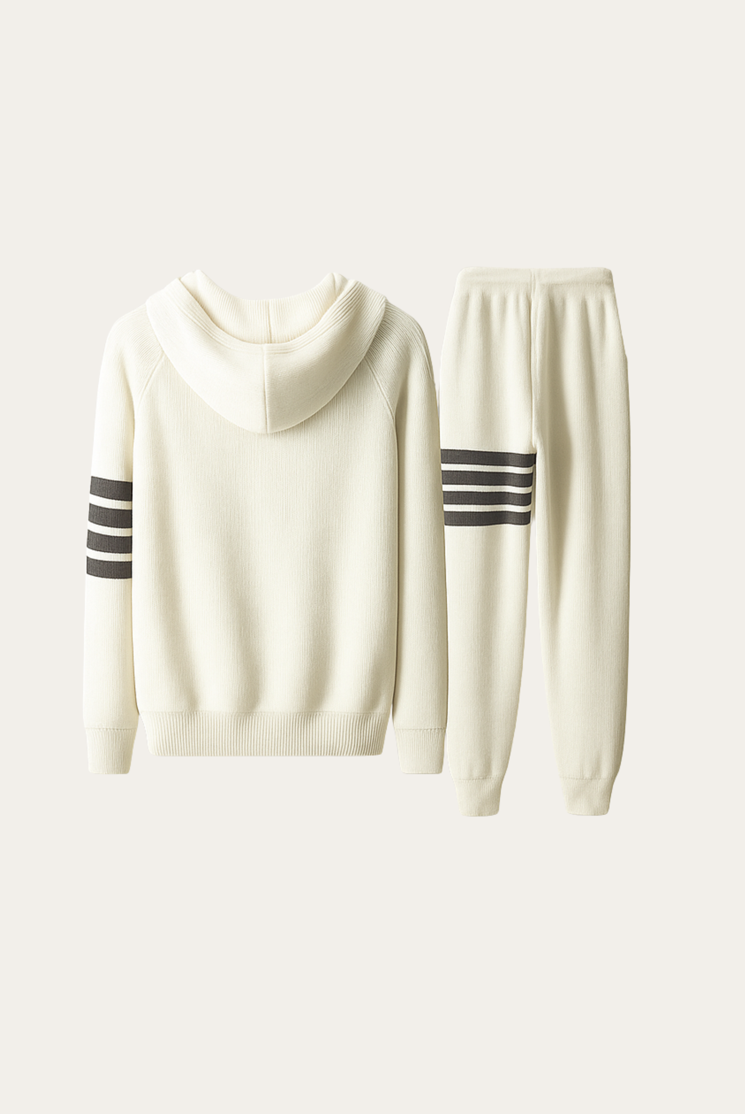 Merino Yünü Beyaz Çizgili Takım