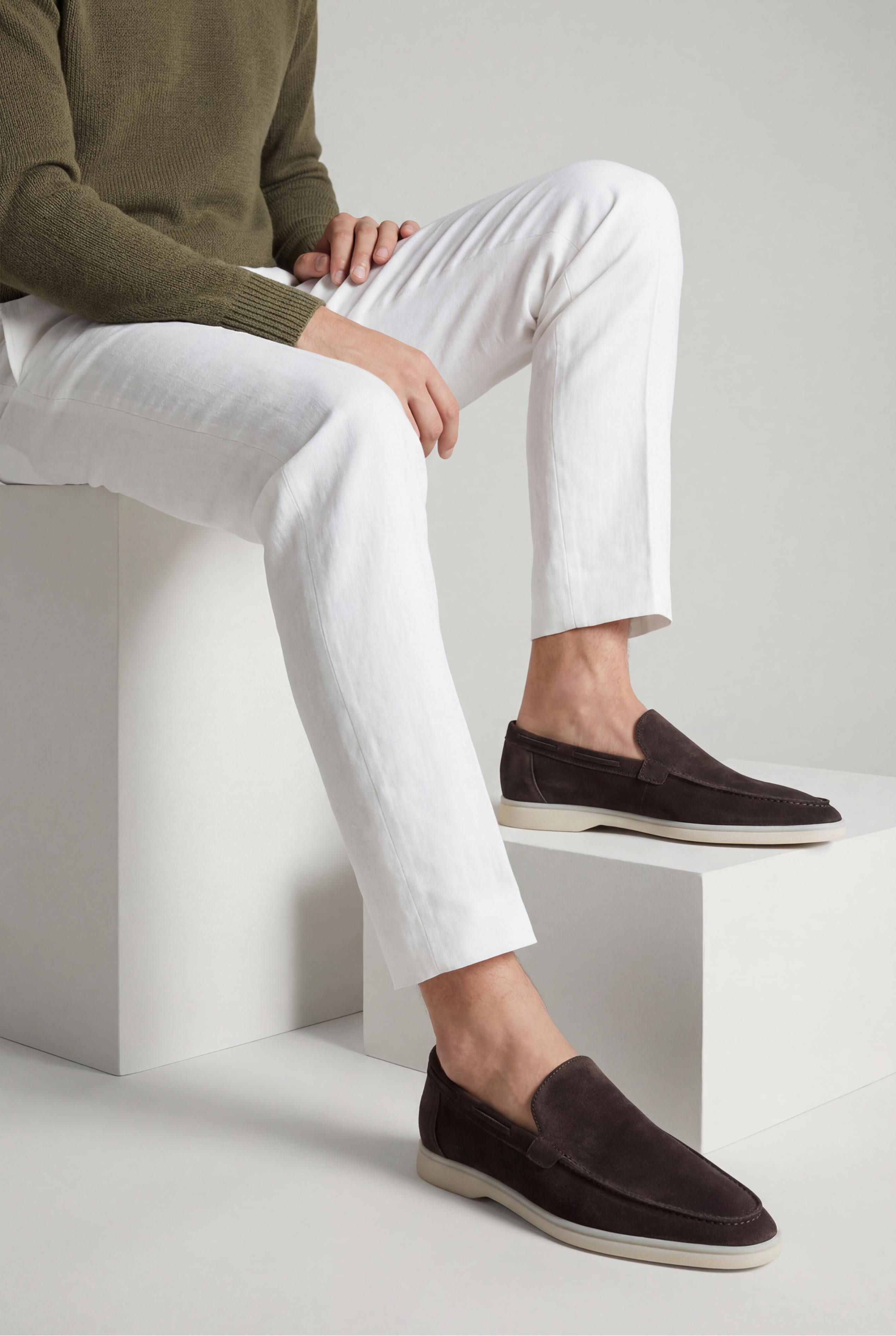 Amalfi Klasik Süet Loafer - Kahverengi