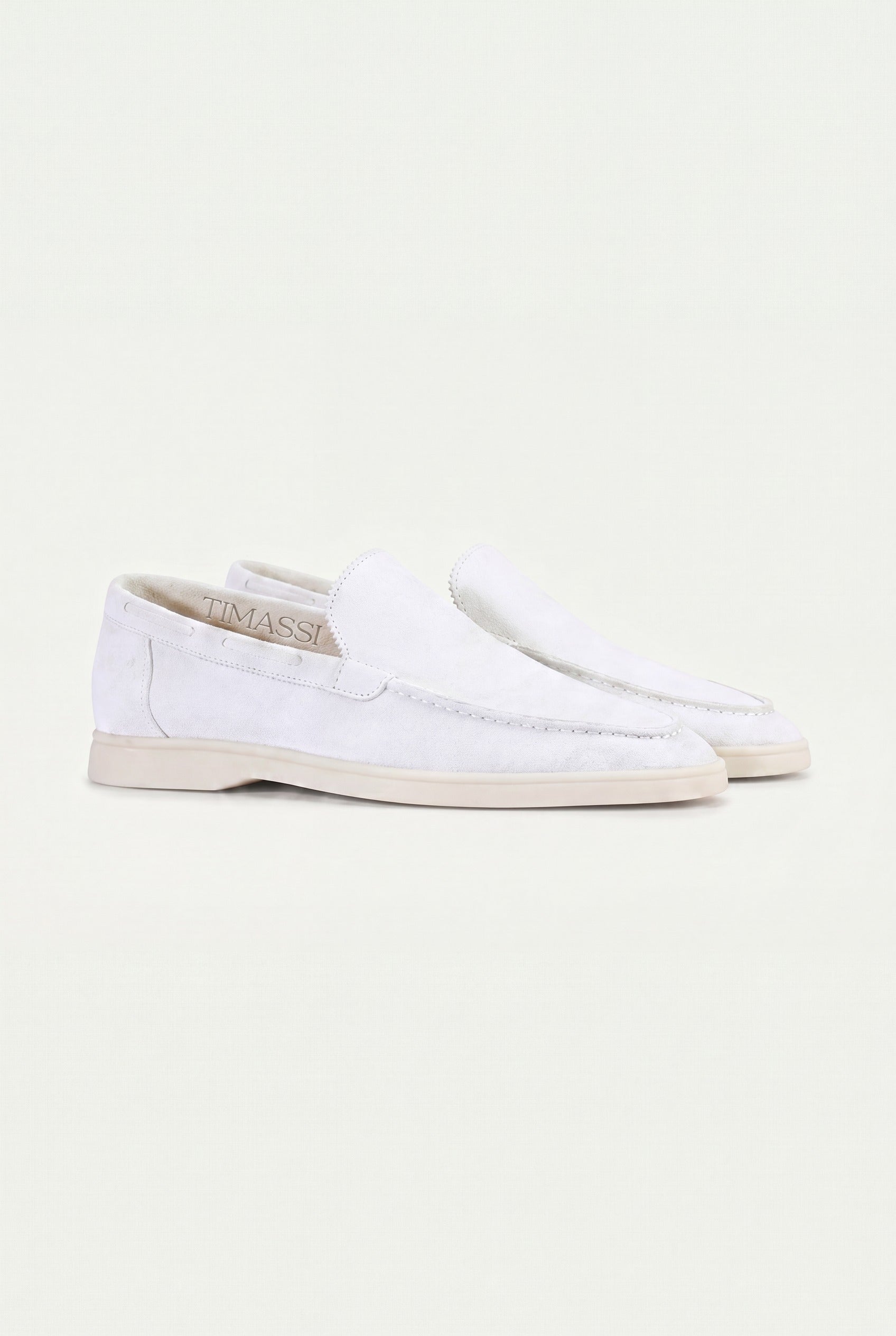 Amalfi Klasik Süet Loafer - Beyaz