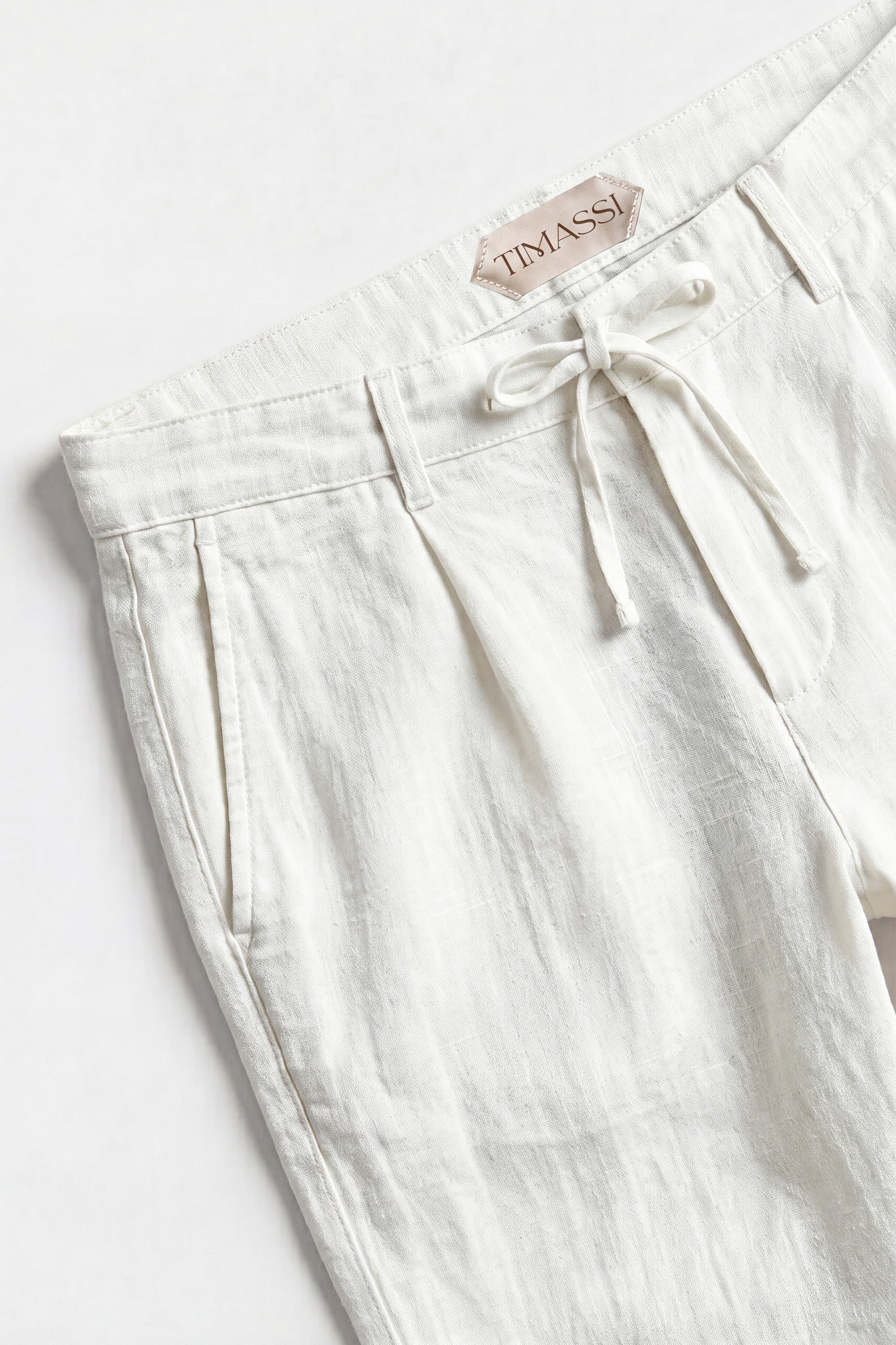 Amalfi Keten Pantolon - Beyaz