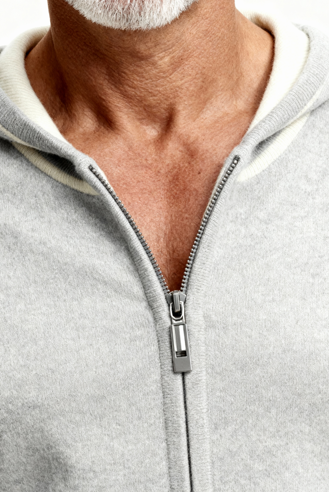 Saf Kaşmir Gri Çizgili Takım