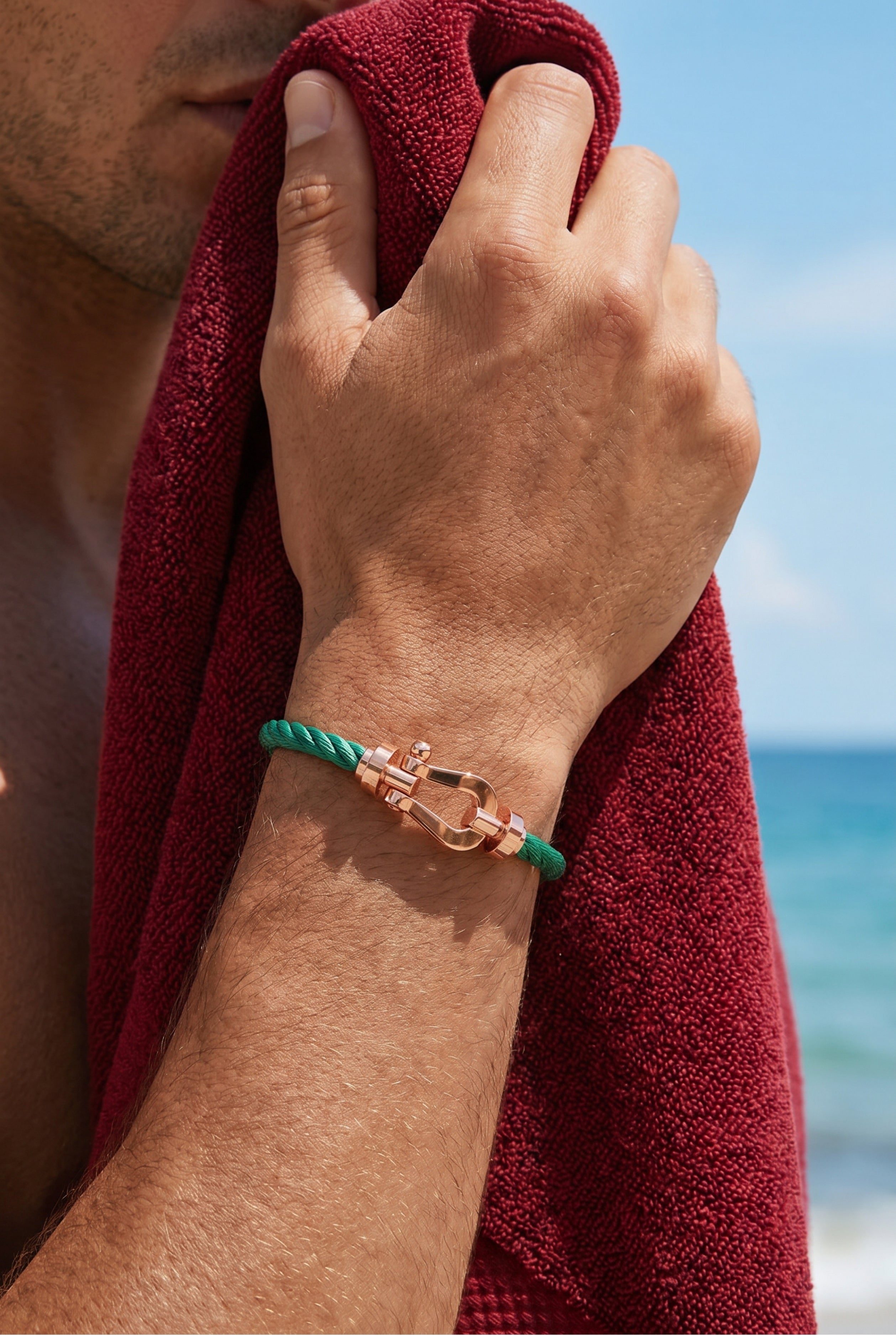 Timassi yat bileklik - Yeşil/Rose Gold bilekte