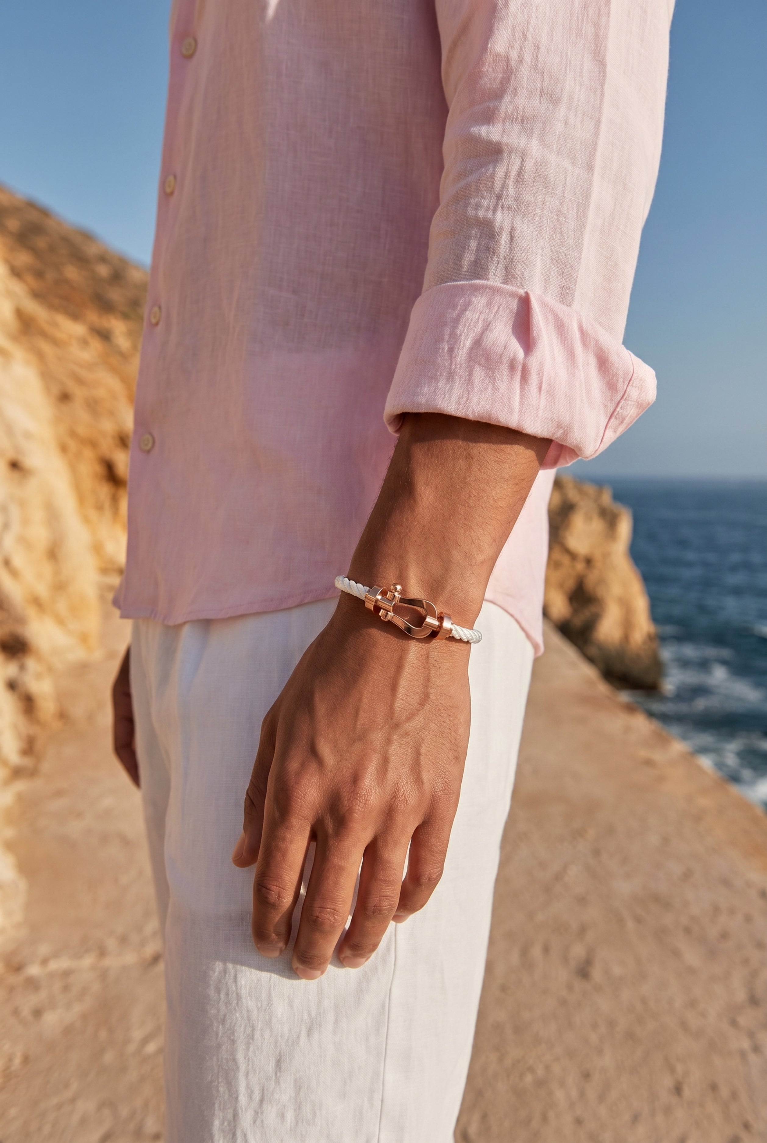 Timassi yat bileklik - Beyaz/Rose Gold bilekte