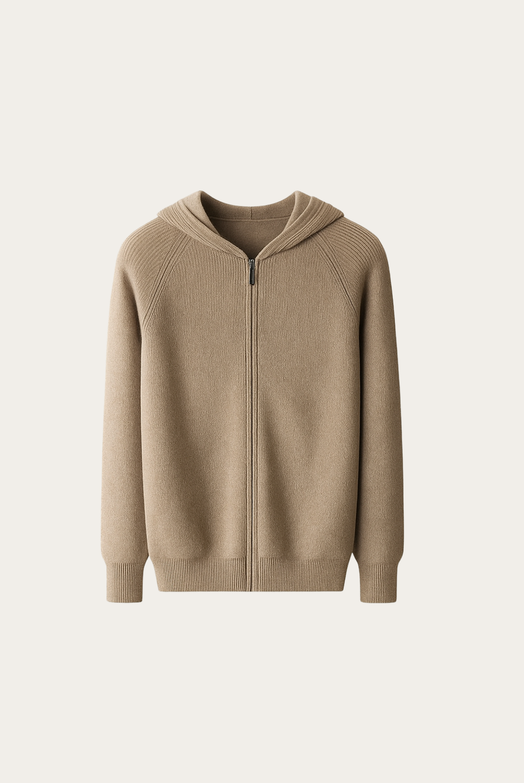 Dev Tüyü Yün Fermuarlı Ceket