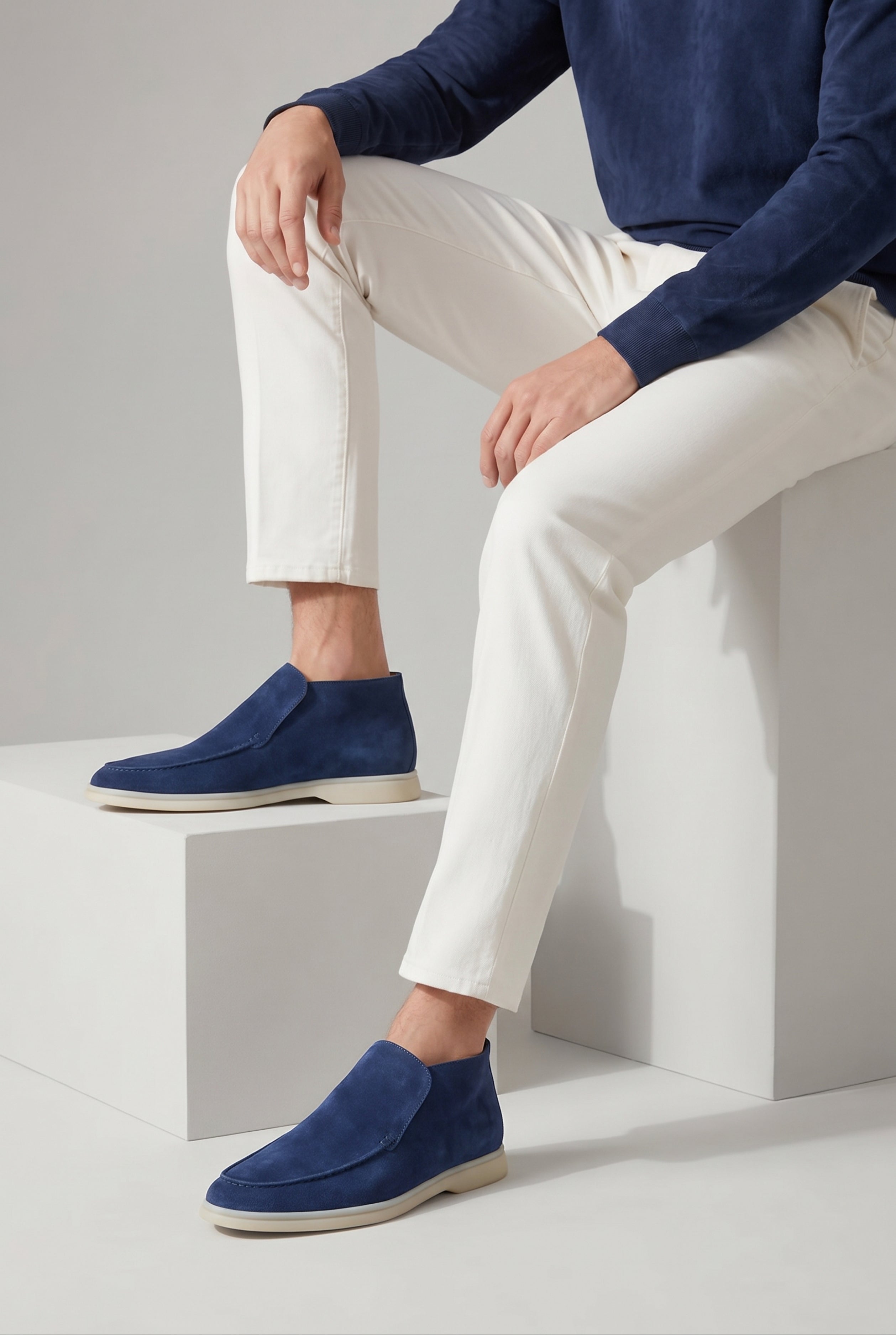 Timassi Amalfi Süet Loafer - Royal Mavi yandan görünüm