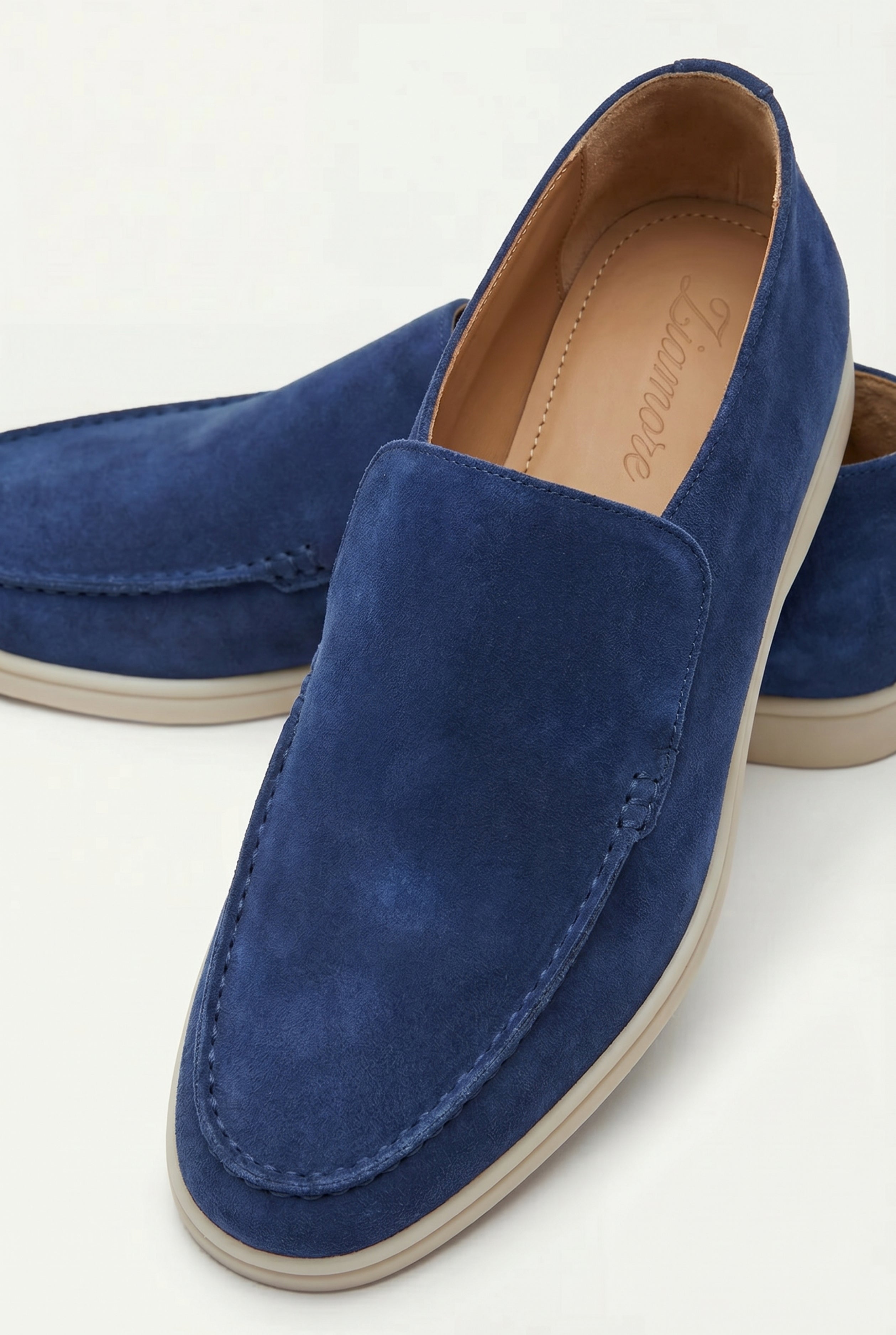 Timassi Amalfi Süet Loafer - Royal Mavi topuk detayı