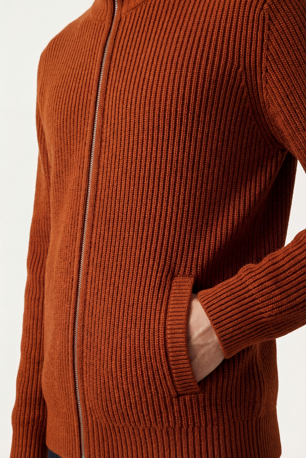 Merino Yünü Örgü Kırmızı Ceket