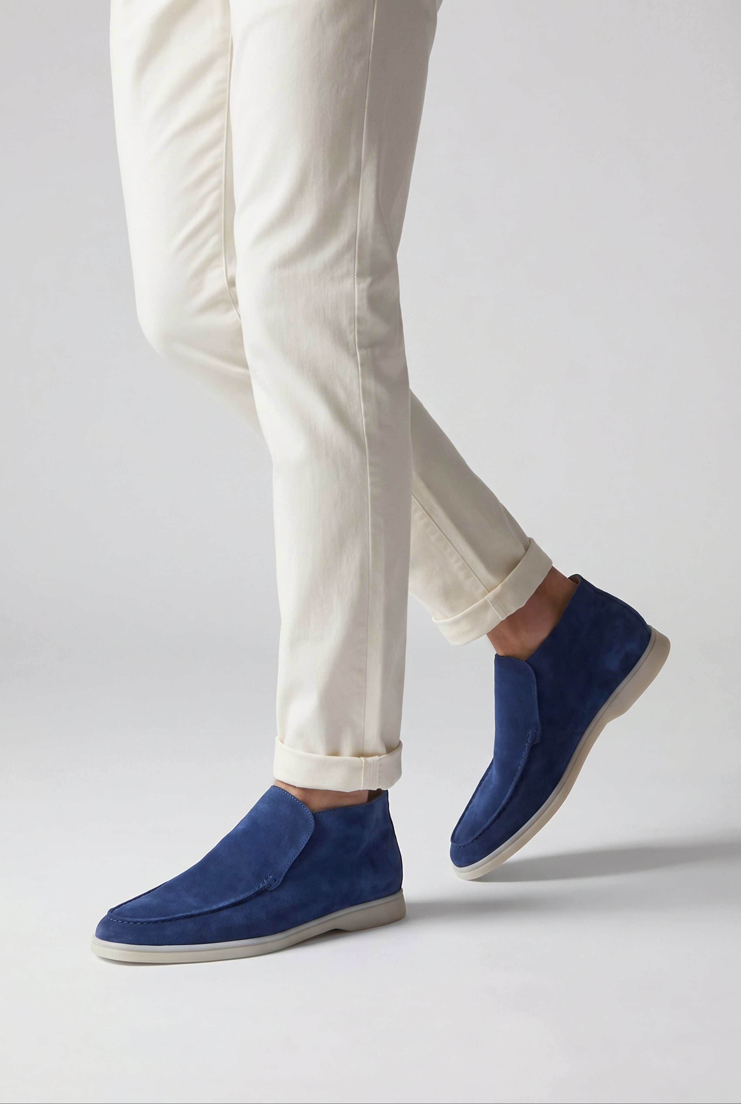 Timassi Amalfi Süet Loafer - Royal Mavi ayakta