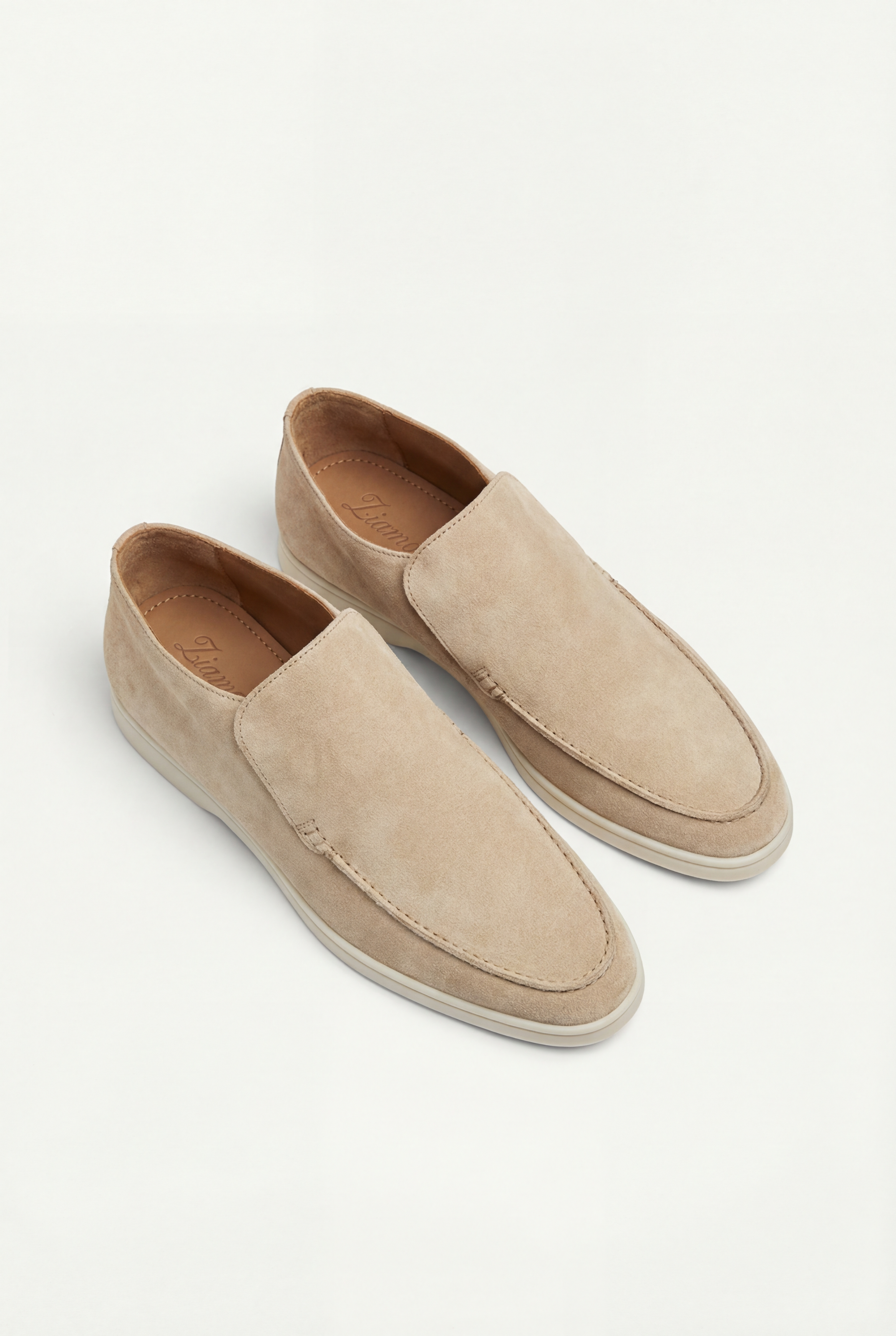 Timassi Amalfi süet loafer - açık bej yan görünüm