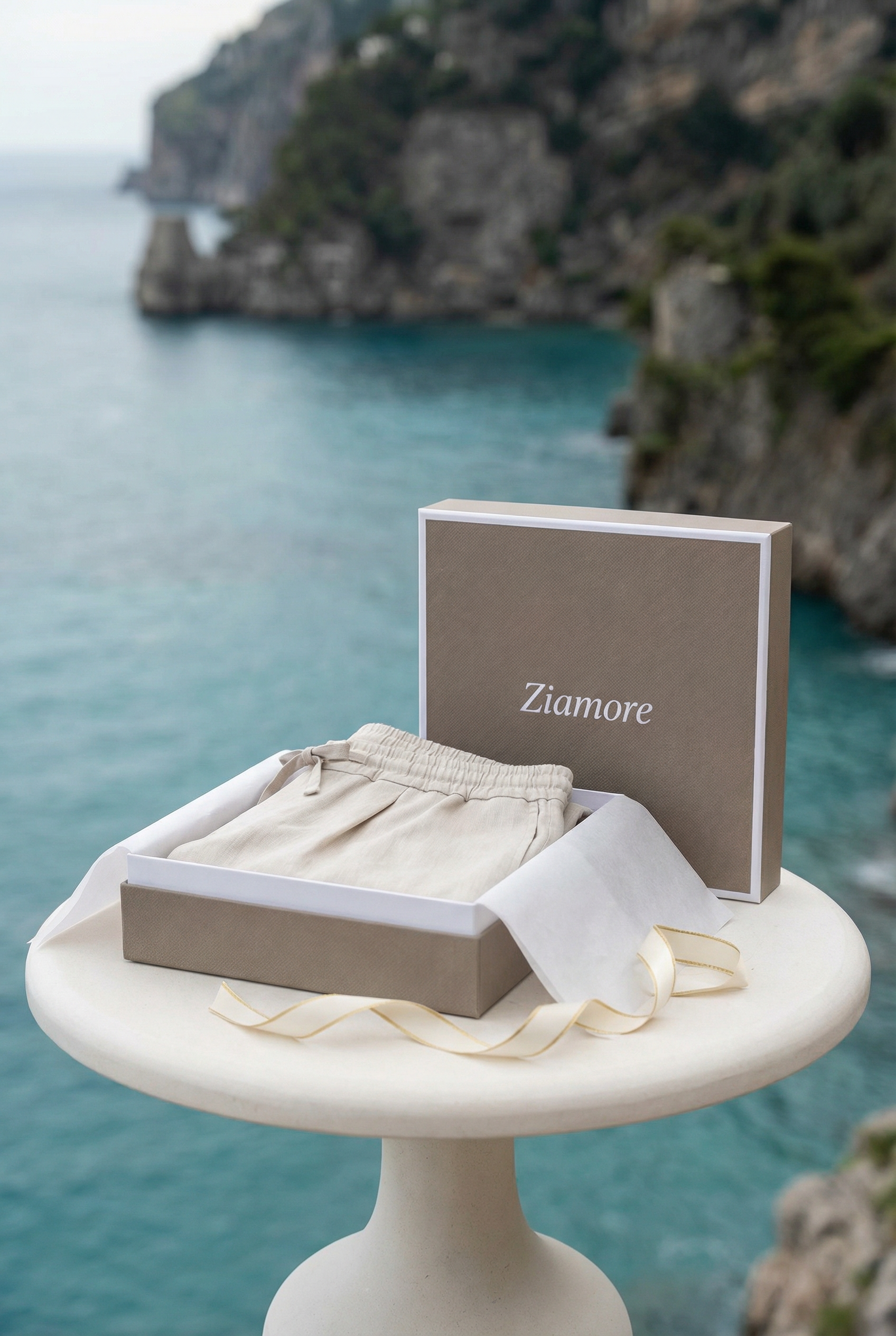 Timassi Amalfi Keten Şort - Doğal tam boy