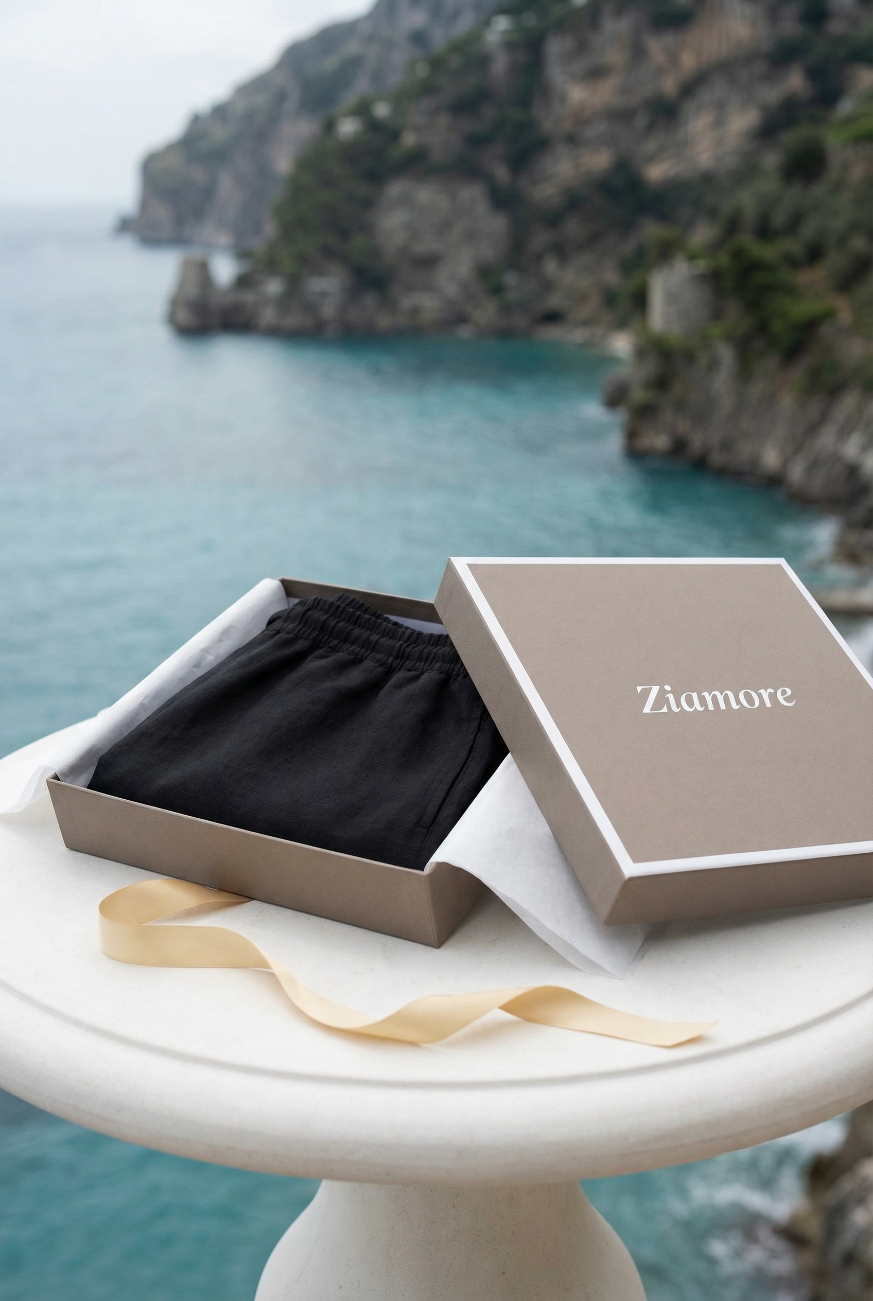 Timassi Amalfi Keten Şort - Siyah tam boy