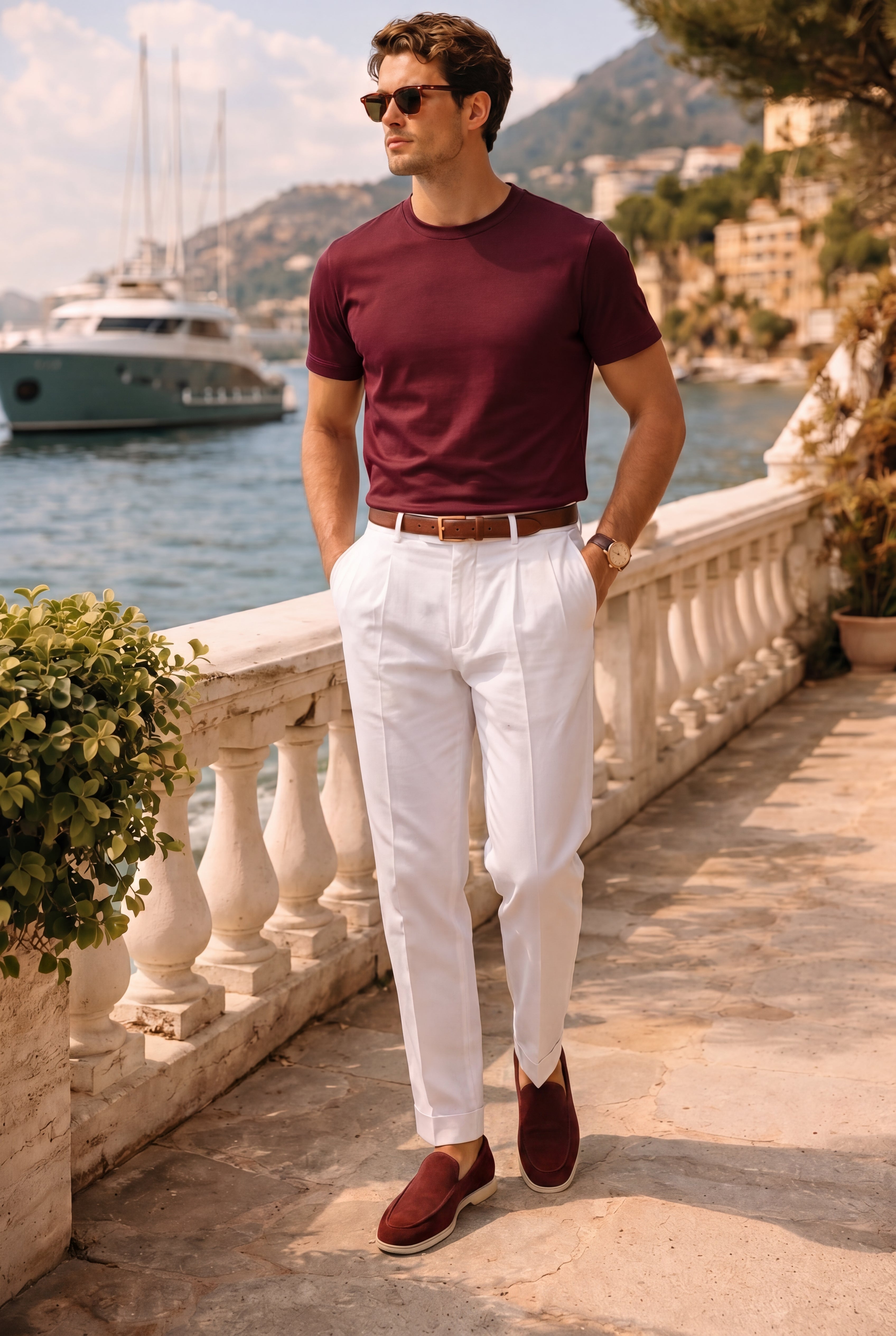 Timassi süet loafer - Bordo arka görünüm