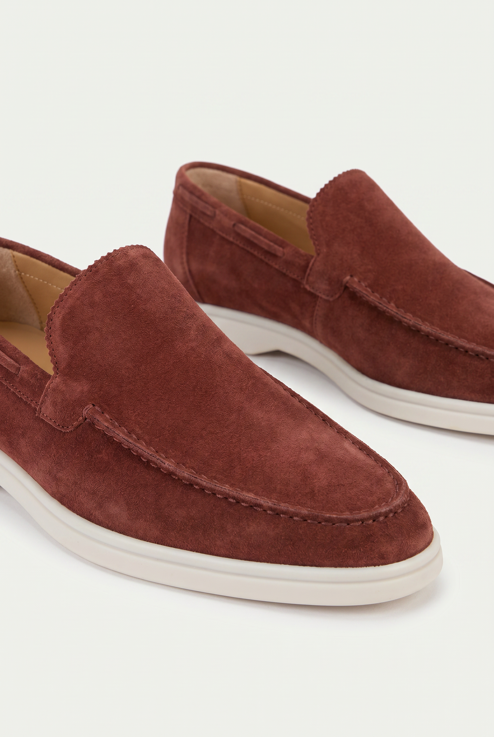 Timassi süet loafer - Bordo taban detayı