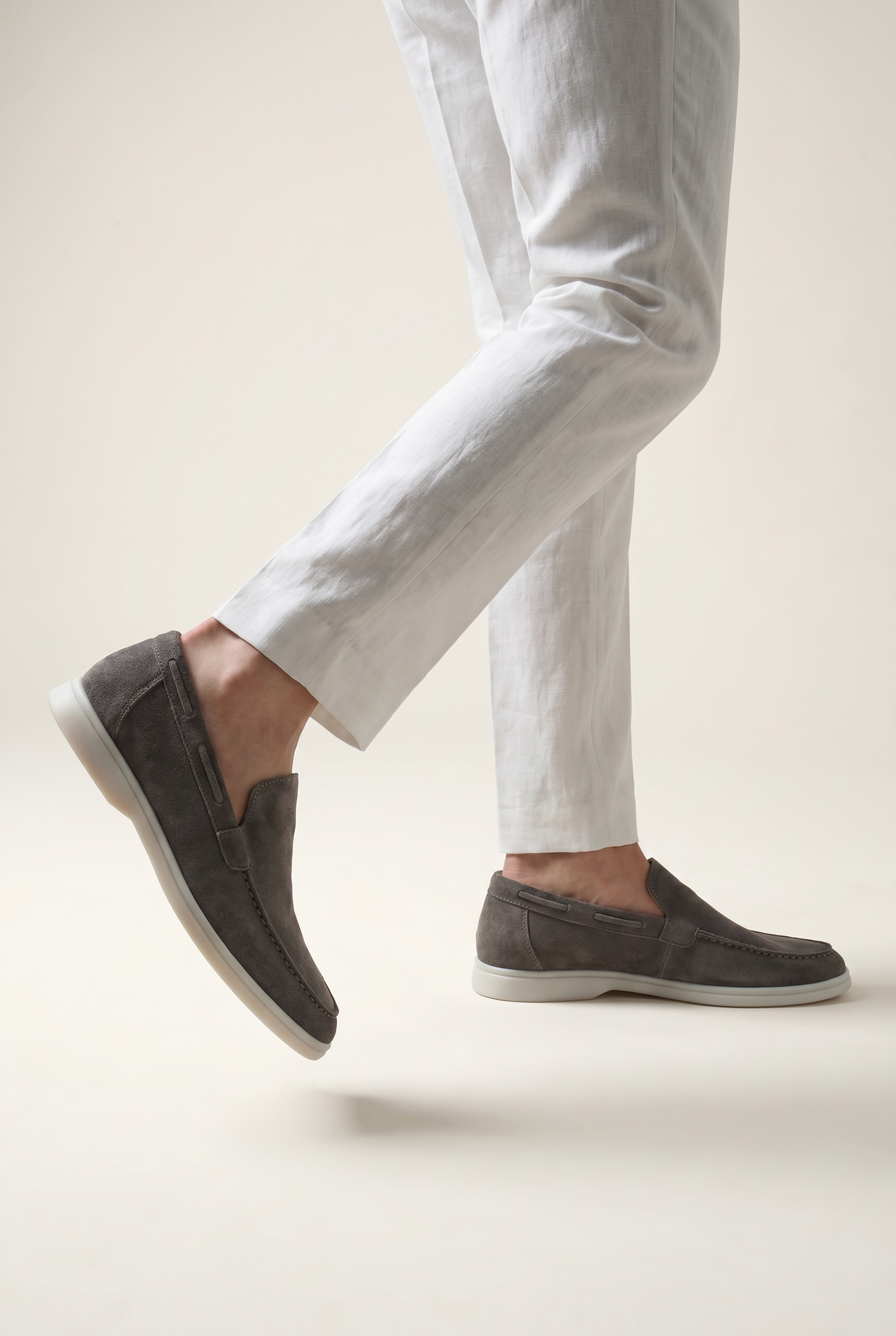 Timassi süet loafer - Gri yakın çekim