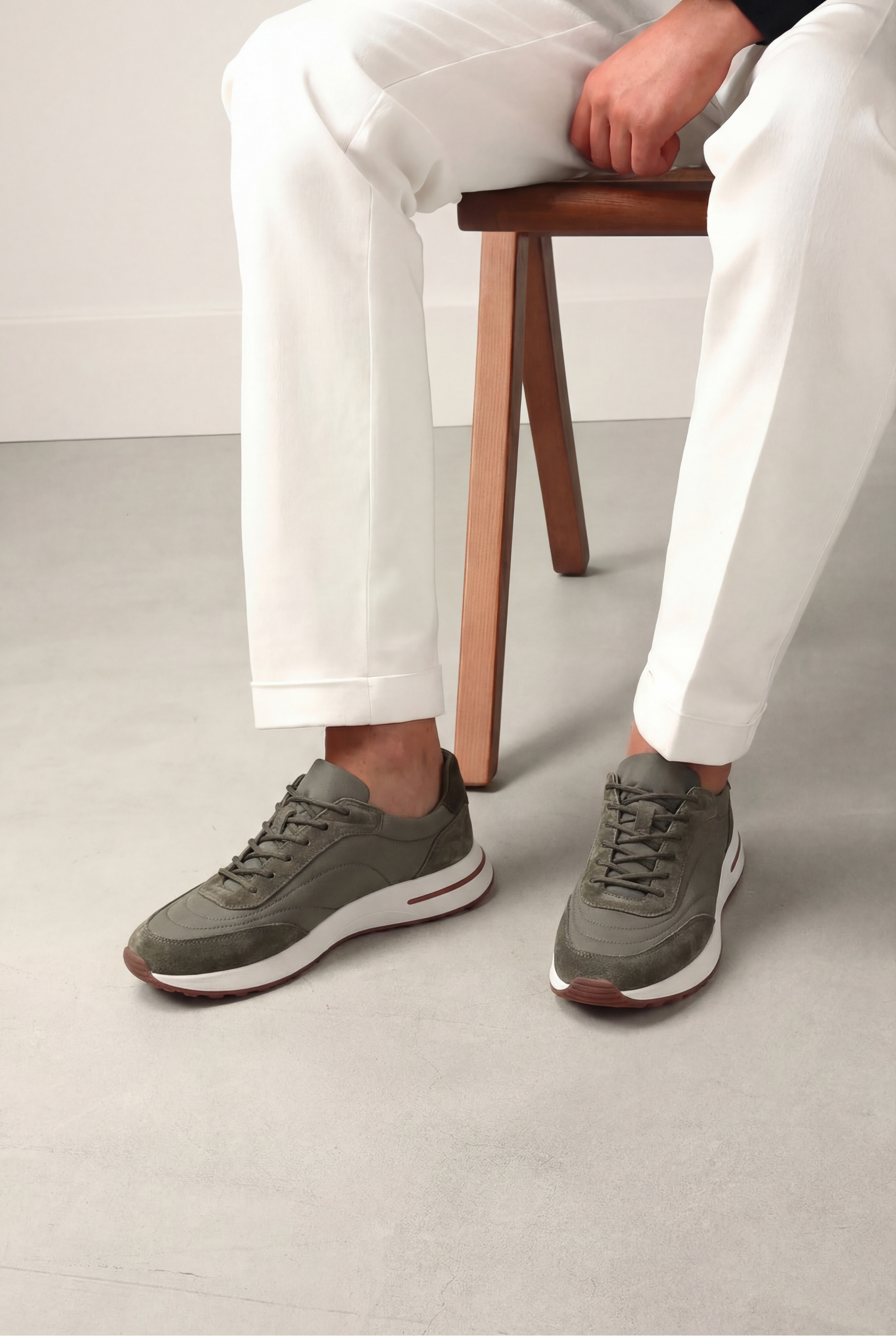 Portofino Süet Sneaker - Zeytin Yeşili