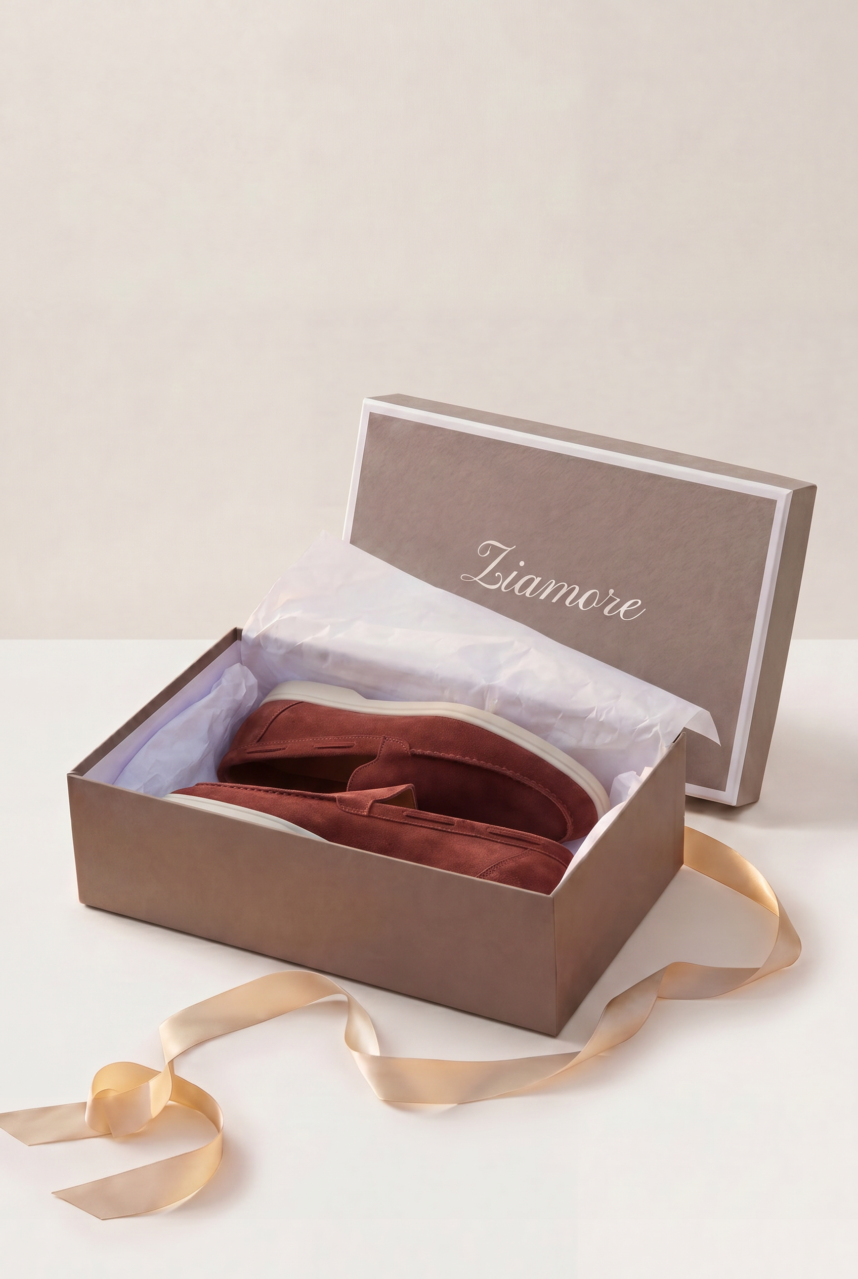 Timassi süet loafer - Bordo kutu