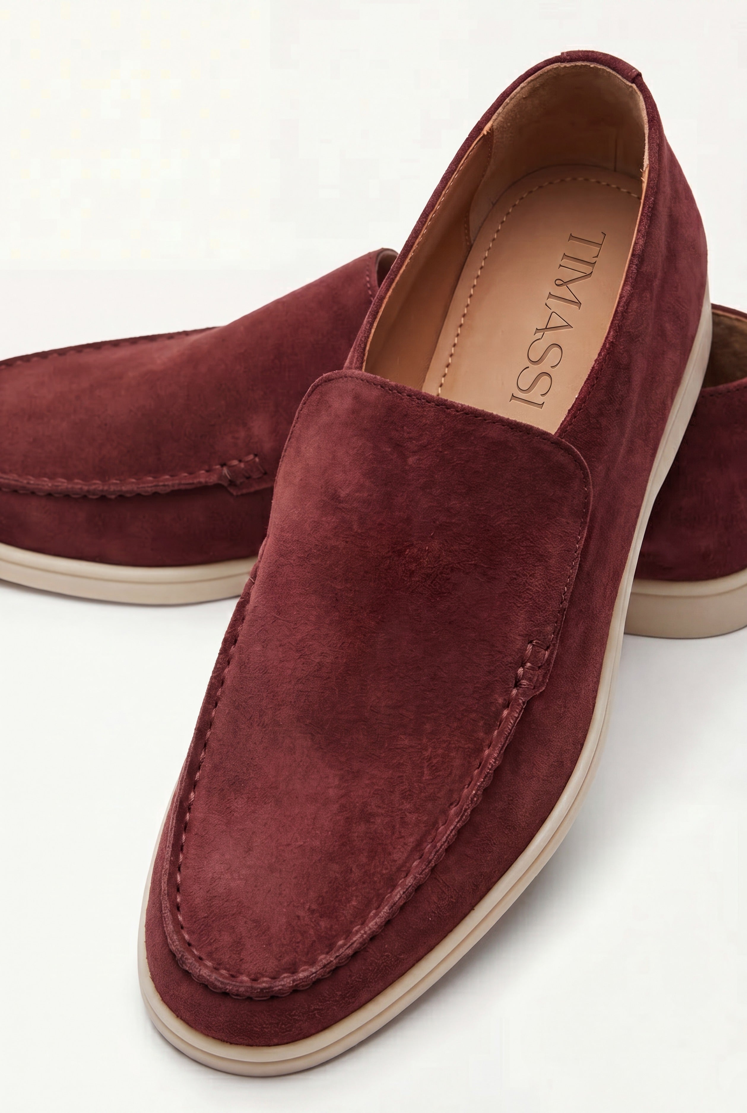 Amalfi Klasik Süet Loafer - Bordo