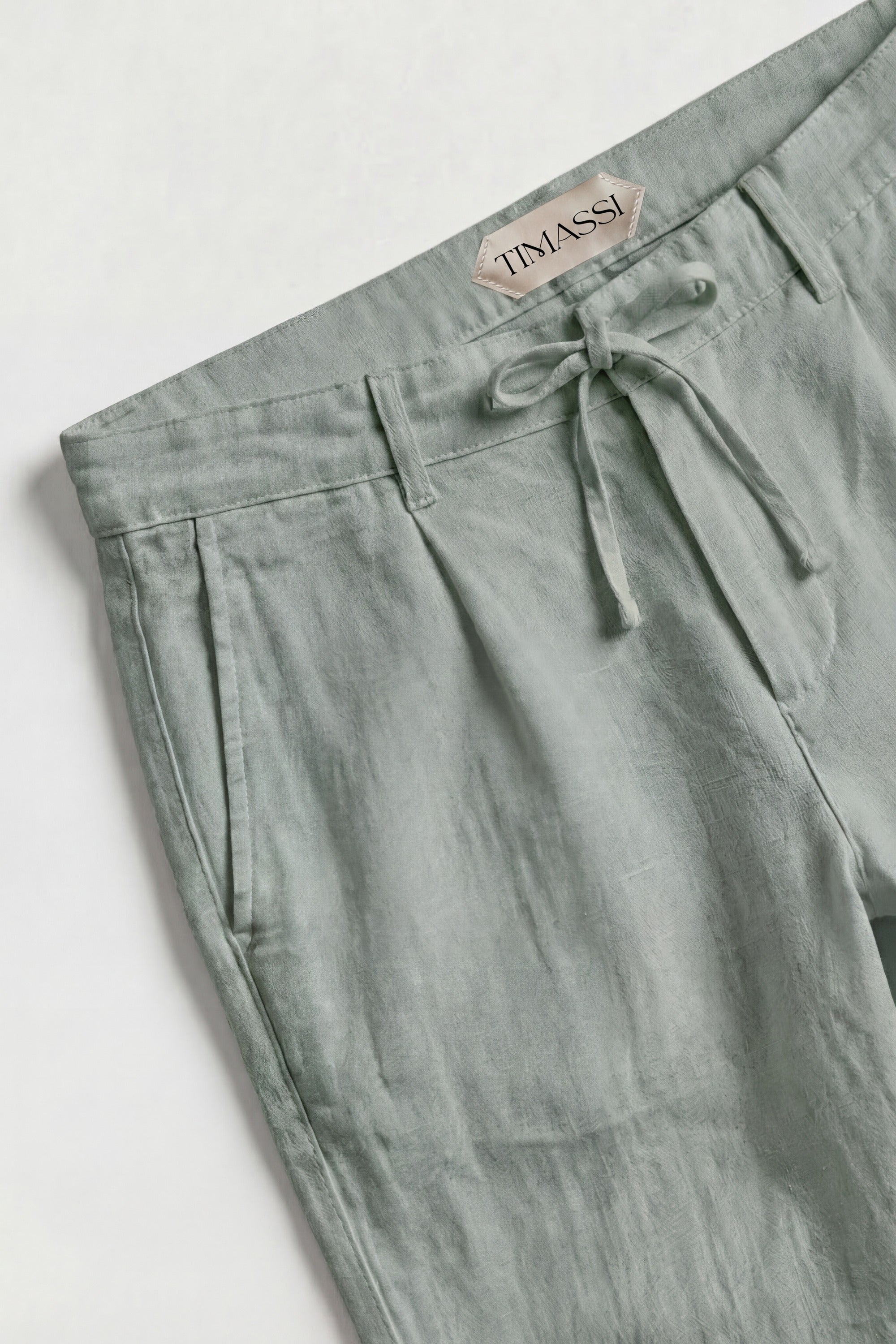 Amalfi Keten Pantolon - Zeytin Yeşili