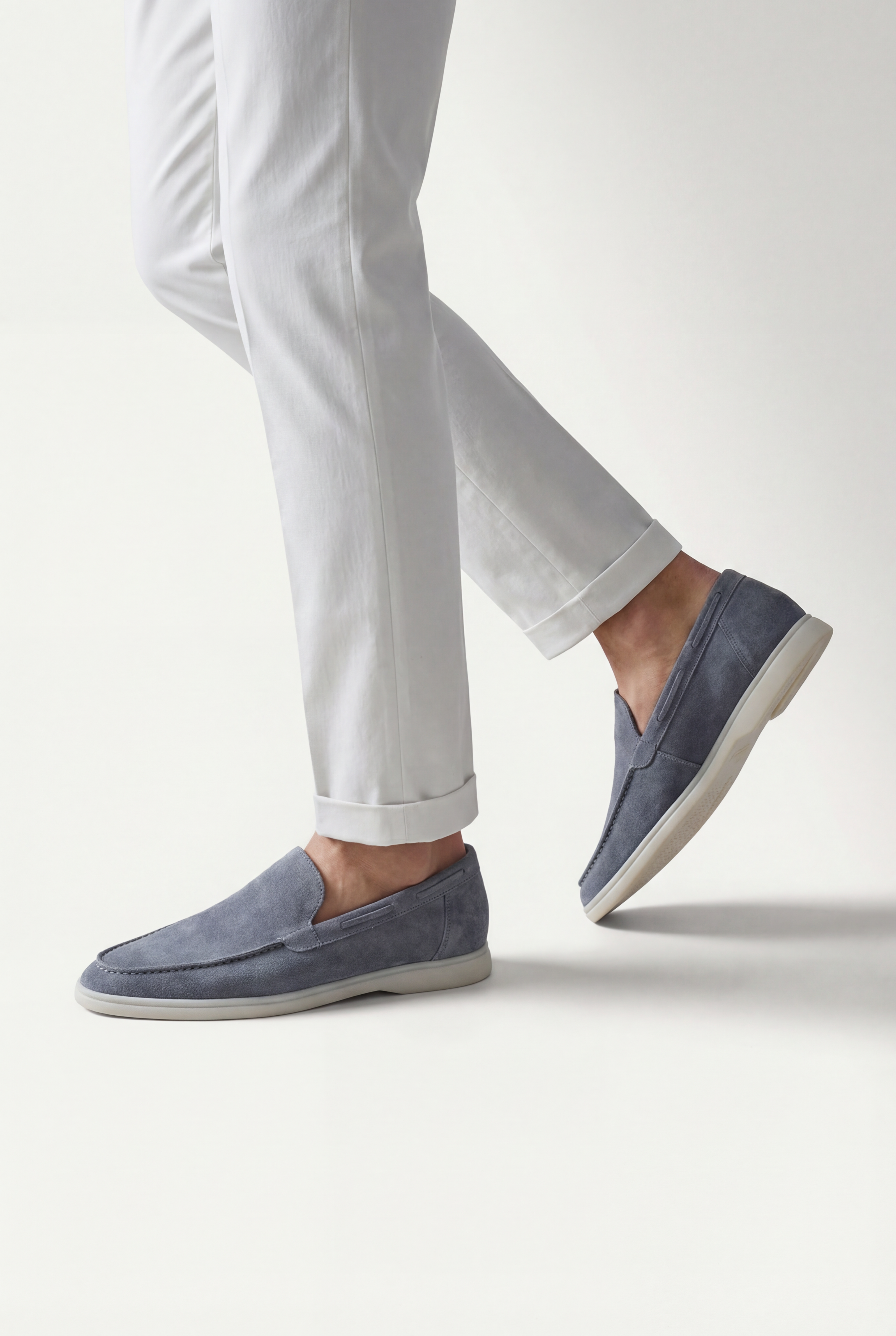 Amalfi Klasik Süet Loafer - Bebe Mavisi