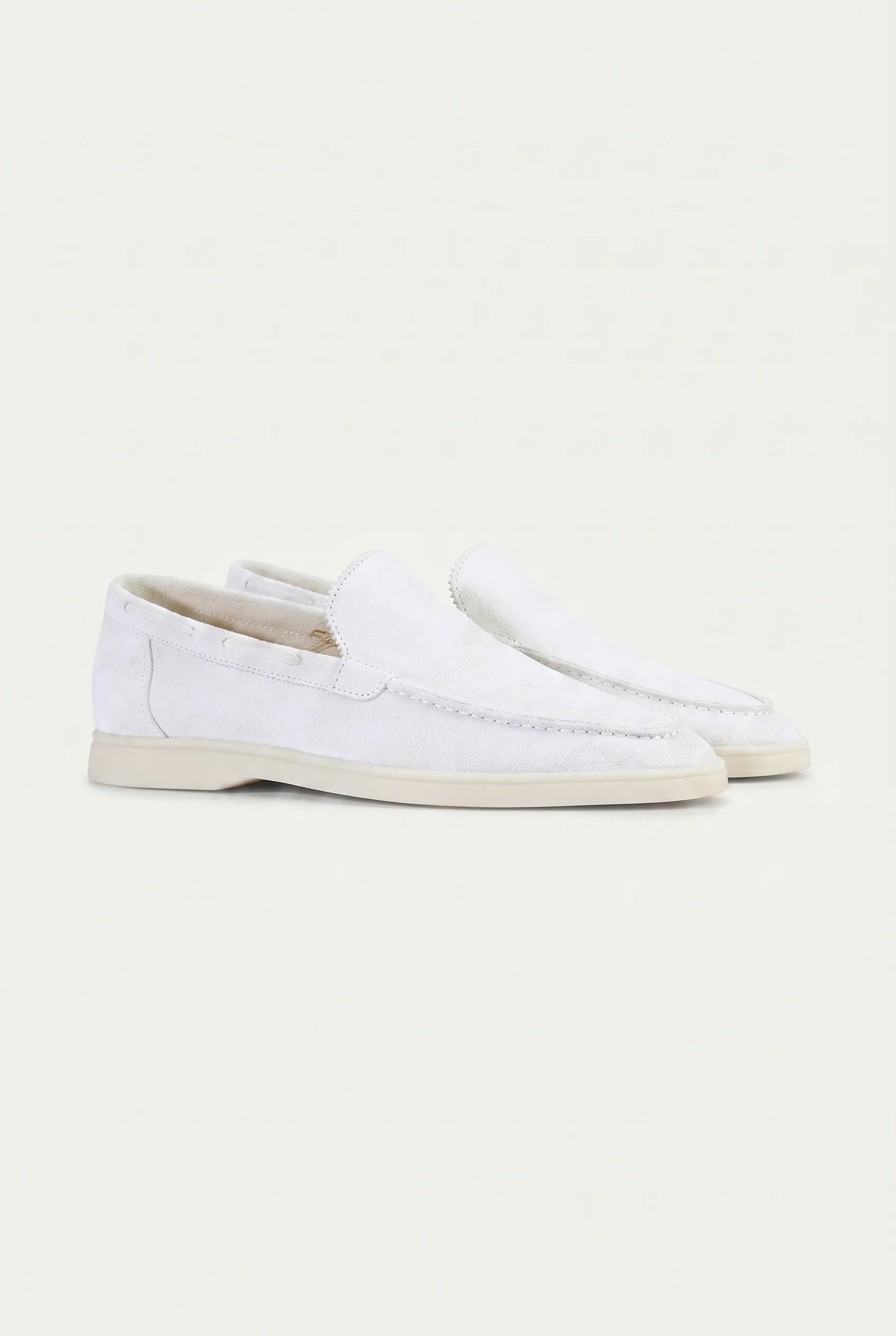 Amalfi Klasik Süet Loafer - Beyaz